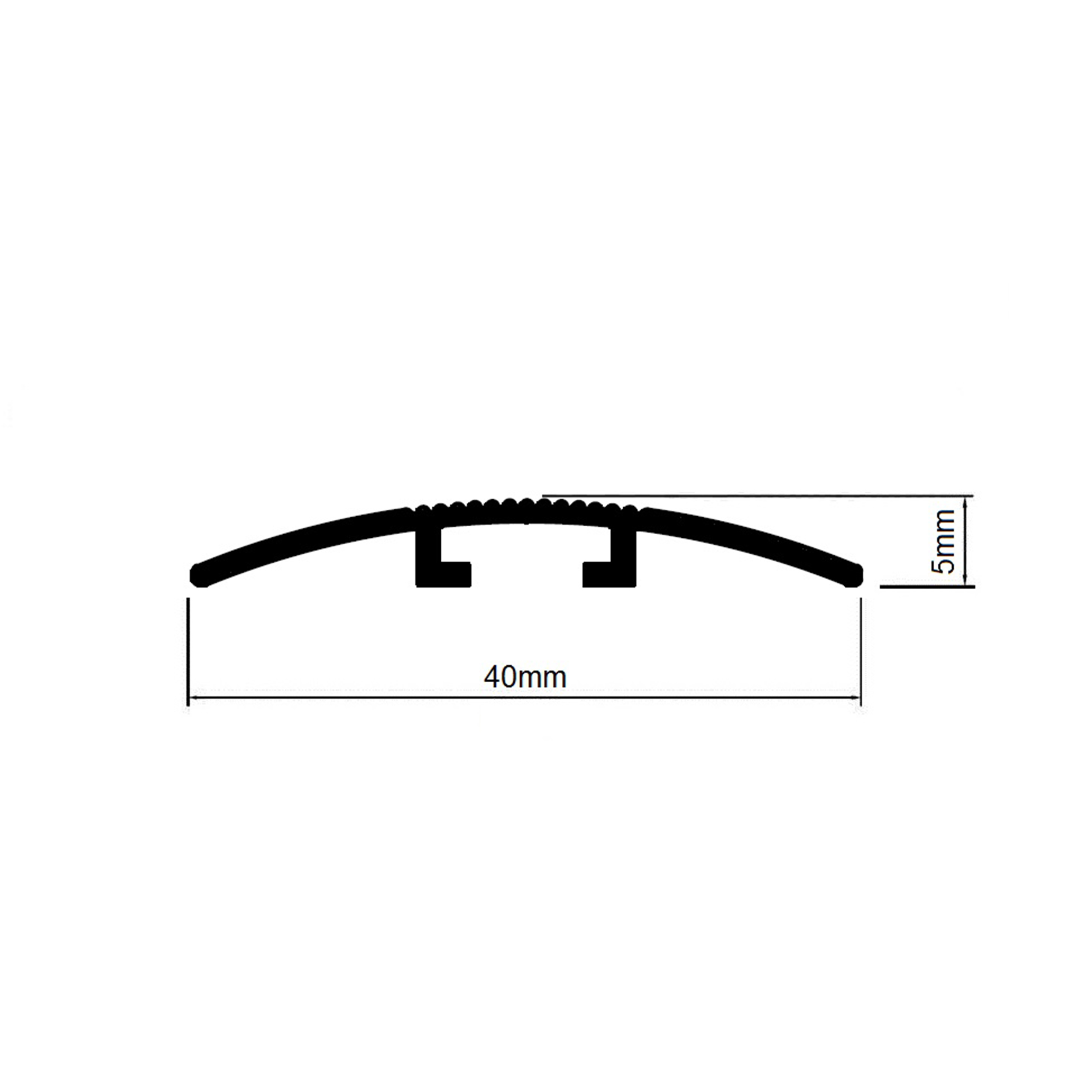 Alu Profil Übergangsschiene Übergangsprofil Laminat matt L90cm 40mm schwarz