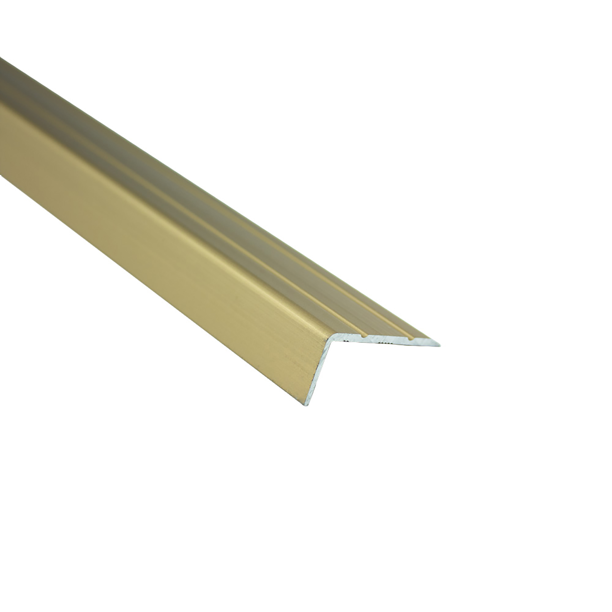 Alu L-Profil Treppe Fliesenschiene Laminat matt L270cm H12mm gold