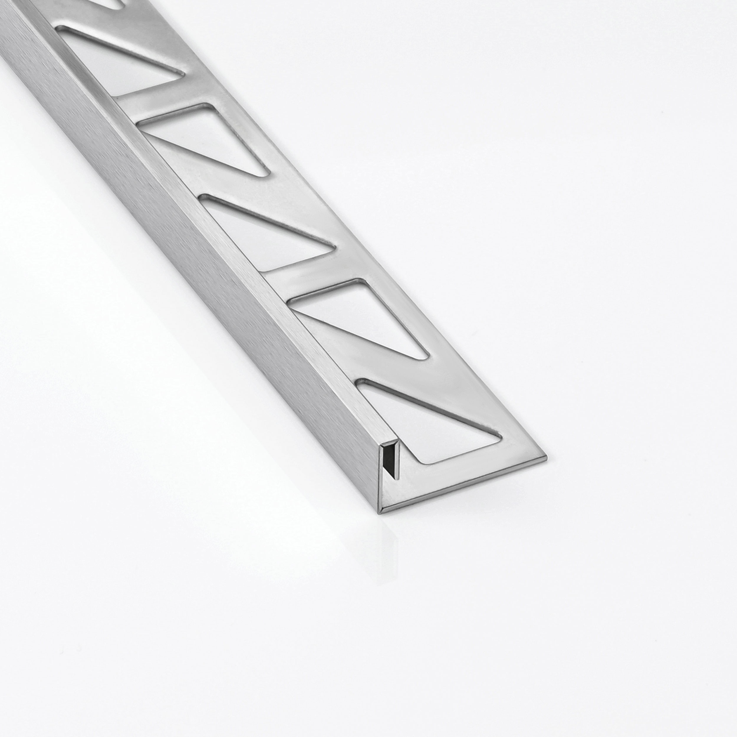 Slim-Line Edelstahl L-Profil Fliesenschiene V2A L250cm H10mm silber gebürstet