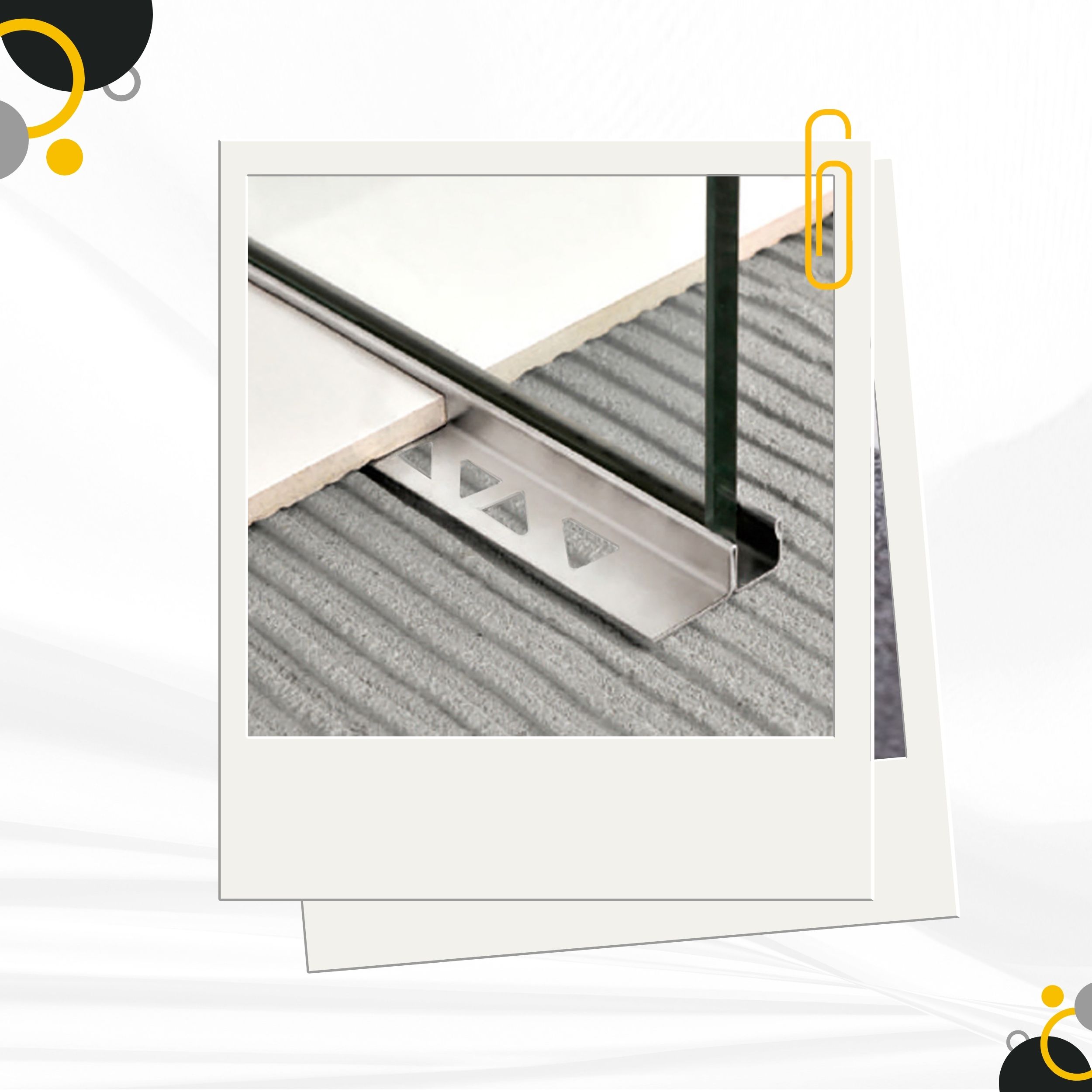 Glas-Fliesenprofil Edelstahl Klemmprofil Wandprofil V2A 2m H12.5mm 13mm-Glas glänzend