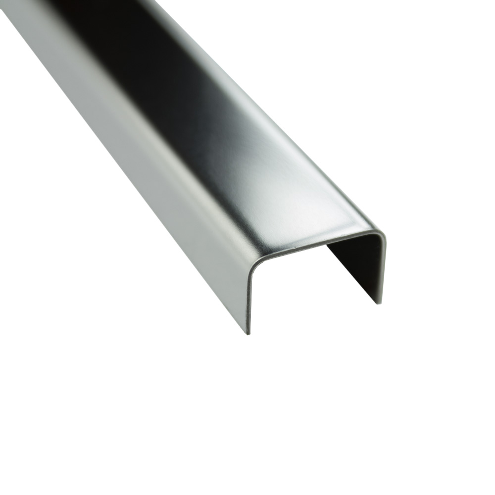 U Profil Edelstahlschiene Bordüre Fliesenschiene Edelstahl V2A L250cm H15mm