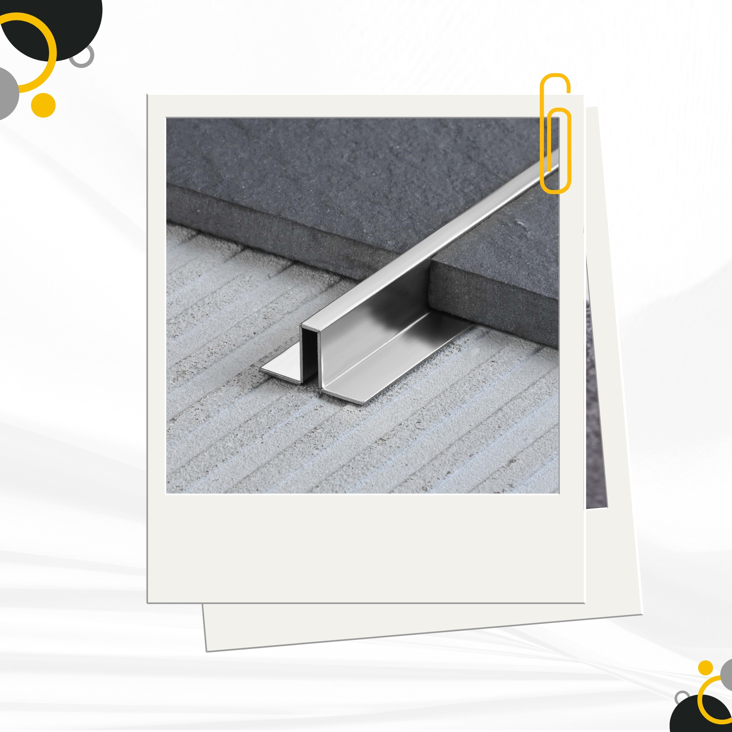 Slim-Line U-Profil Bordüre mit Schenkel Fliesenschiene Edelstahl V2A L250cm H10 glänzend