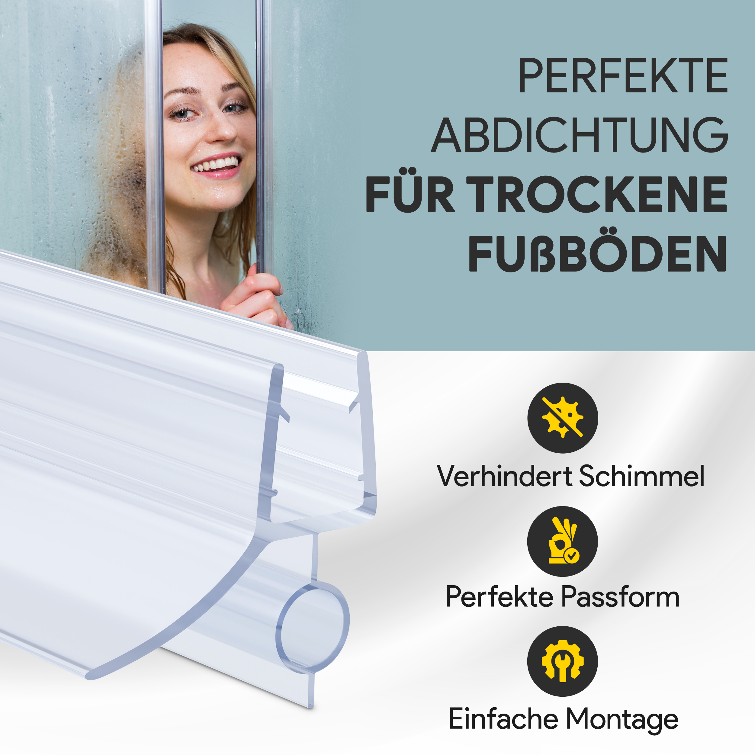 Duschdichtung PVC Ersatzdichtung Dusche Bad TYP-18 200cm Glasstärke 6mm Duschdichtung PVC Ersatzdichtung Dusche Bad TYP-18 200cm Glasstärke 10mm