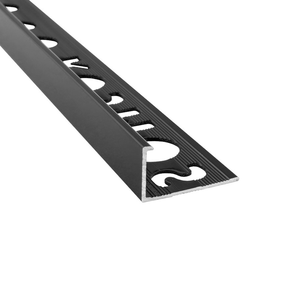 Alu L-Profil Fliesenschiene Fliesenprofil Schiene L270cm 12mm schwarz matt