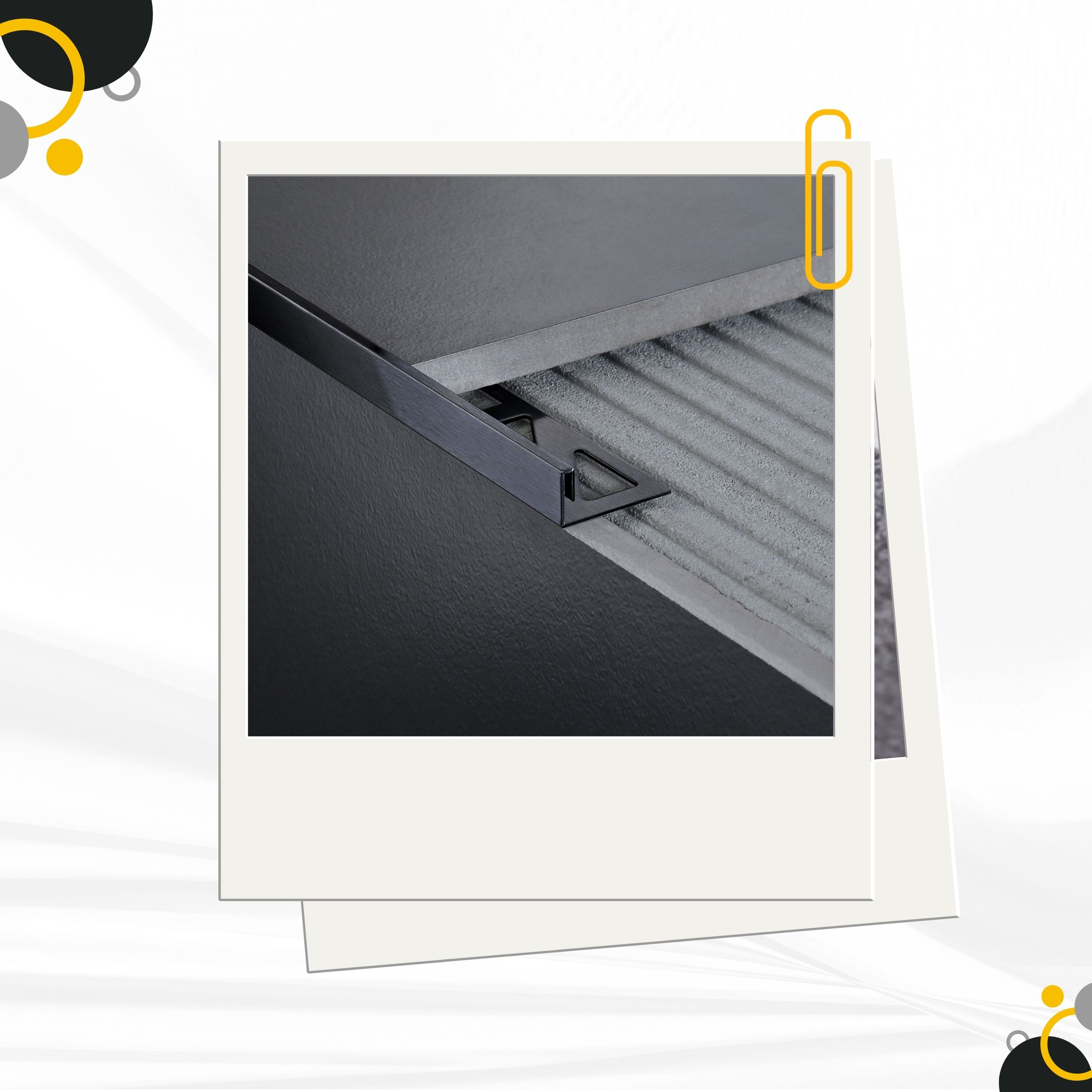 Slim-Line Edelstahl L-Profil Fliesenschiene V2A L250cm H10mm schwarz anthrazit gebürstet