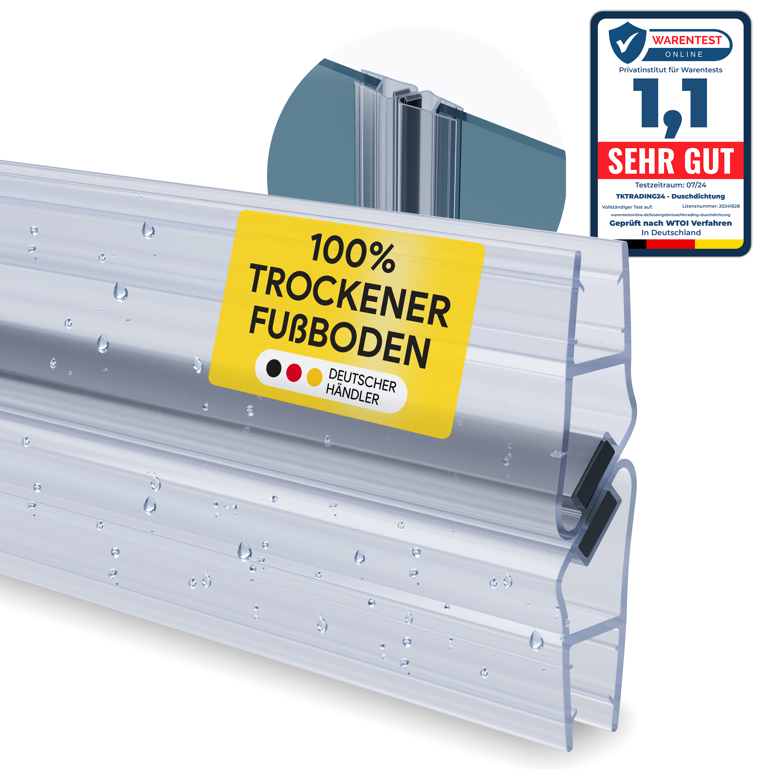 Duschdichtung PVC Ersatzdichtung Duschkabine TYP-8 90° 200cm Glasstärke 6mm Duschdichtung PVC Ersatzdichtung Duschkabine TYP-8 90° 200cm Glasstärke 10mm