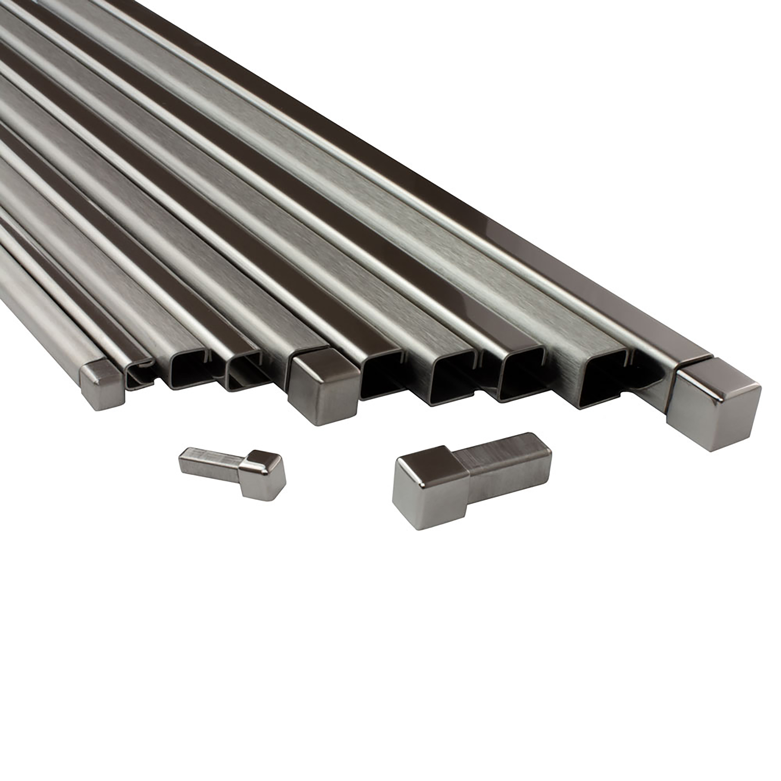 Quadrat Edelstahlschiene Profil Fliesenschiene Edelstahl V2A L250cm H6-12mm Quadrat Edelstahlschiene Profil Fliesenschiene Edelstahl V2A L250cm H6-12mm