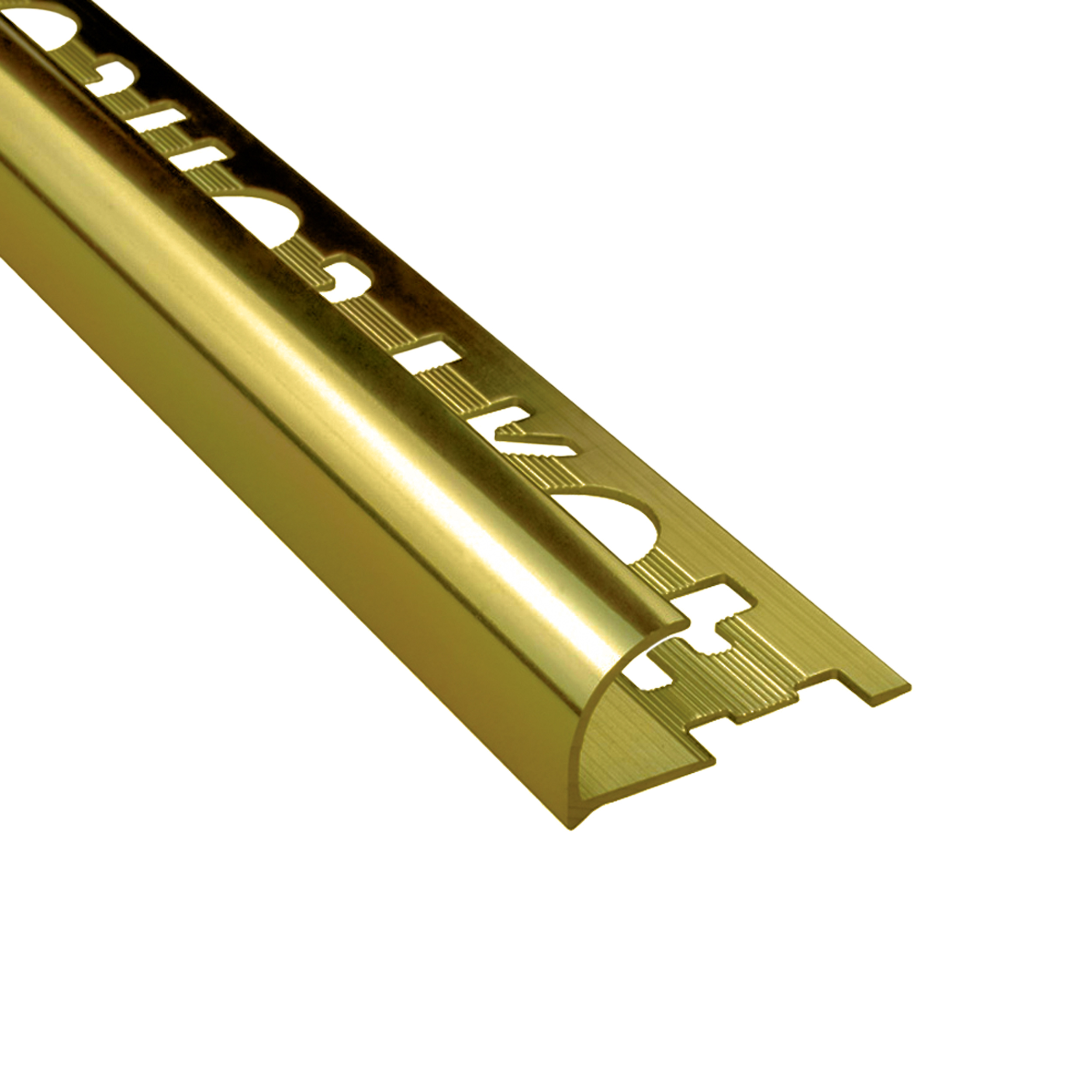 Alu Viertelkreis Profil Fliesenschiene eloxiert gold 2,7m 12mm poliert Alu Viertelkreis Profil Fliesenschiene eloxiert gold 2,7m 12mm poliert