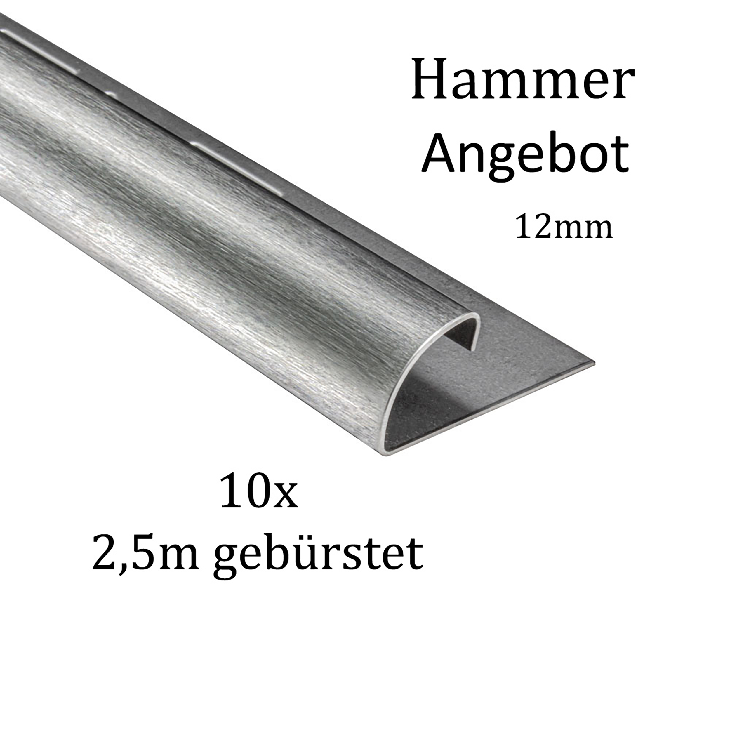 10x Viertelkreis Edelstahlschiene Fliesenschiene Fliesenprofil 25m 12mm gebürstet 10x Viertelkreis Edelstahlschiene Fliesenschiene Fliesenprofil 25m 12mm gebürstet