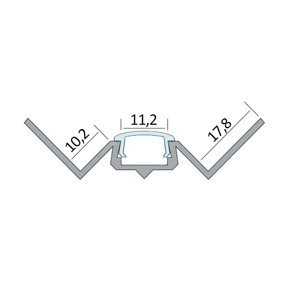 IN-T77 LED Alu Fliesenprofil Ecke innen 10mm silber IN-T77 LED Alu Fliesenprofil Ecke innen 10mm silber 2m opal