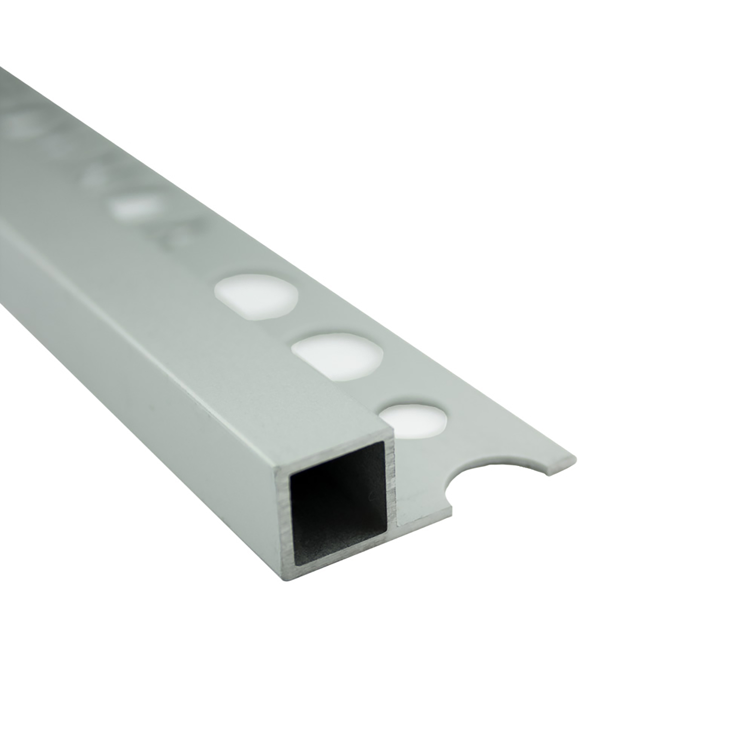 Alu Vierkant Quadrat Profil Fliesenschiene Schiene silber L270cm H10mm matt