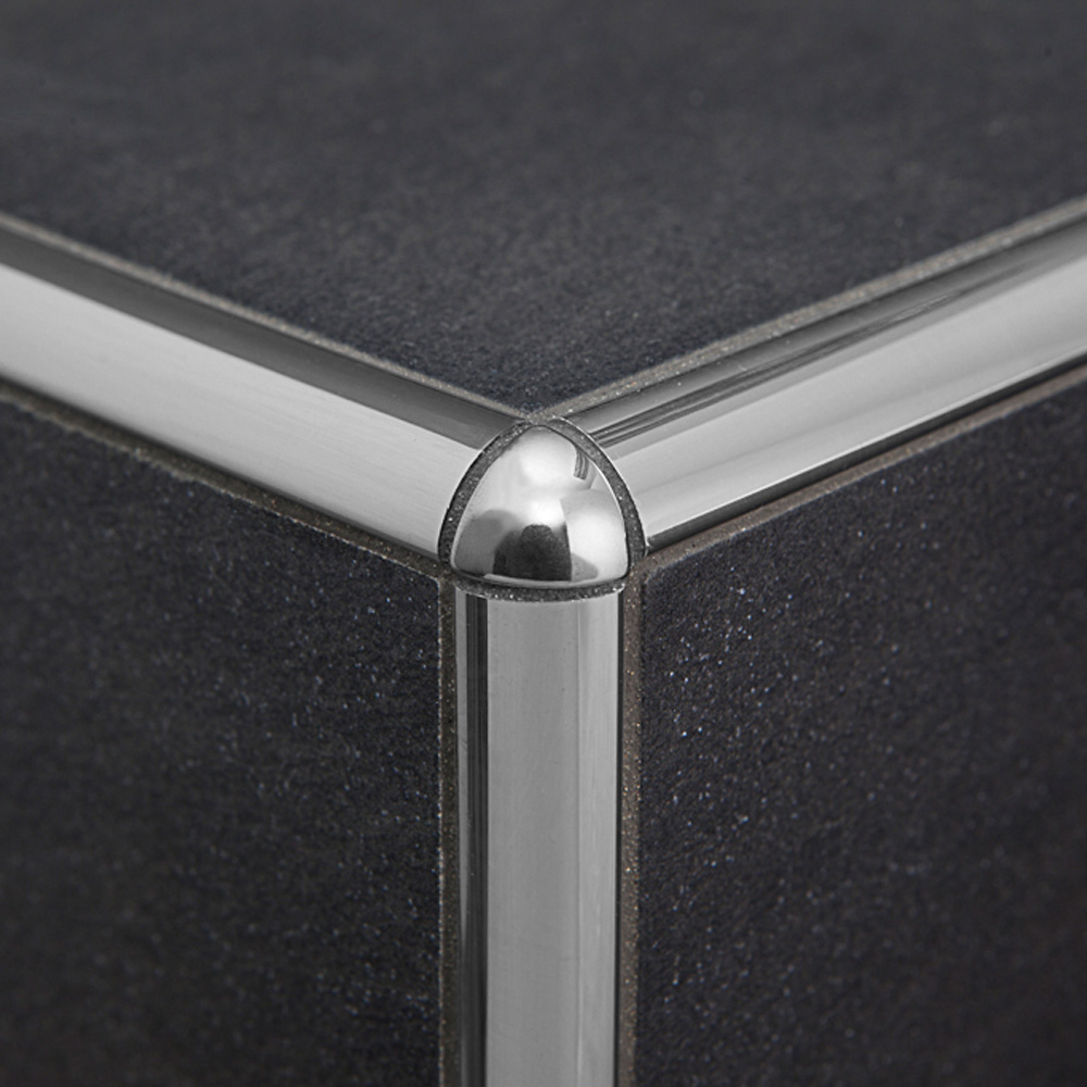 Viertelkreis Edelstahlschiene Profil Fliesenschiene Edelstahl V2A L250cm H8-12mm Viertelkreis Inneneck Vollmaterial Edelstahl V2A 8mm glänzend