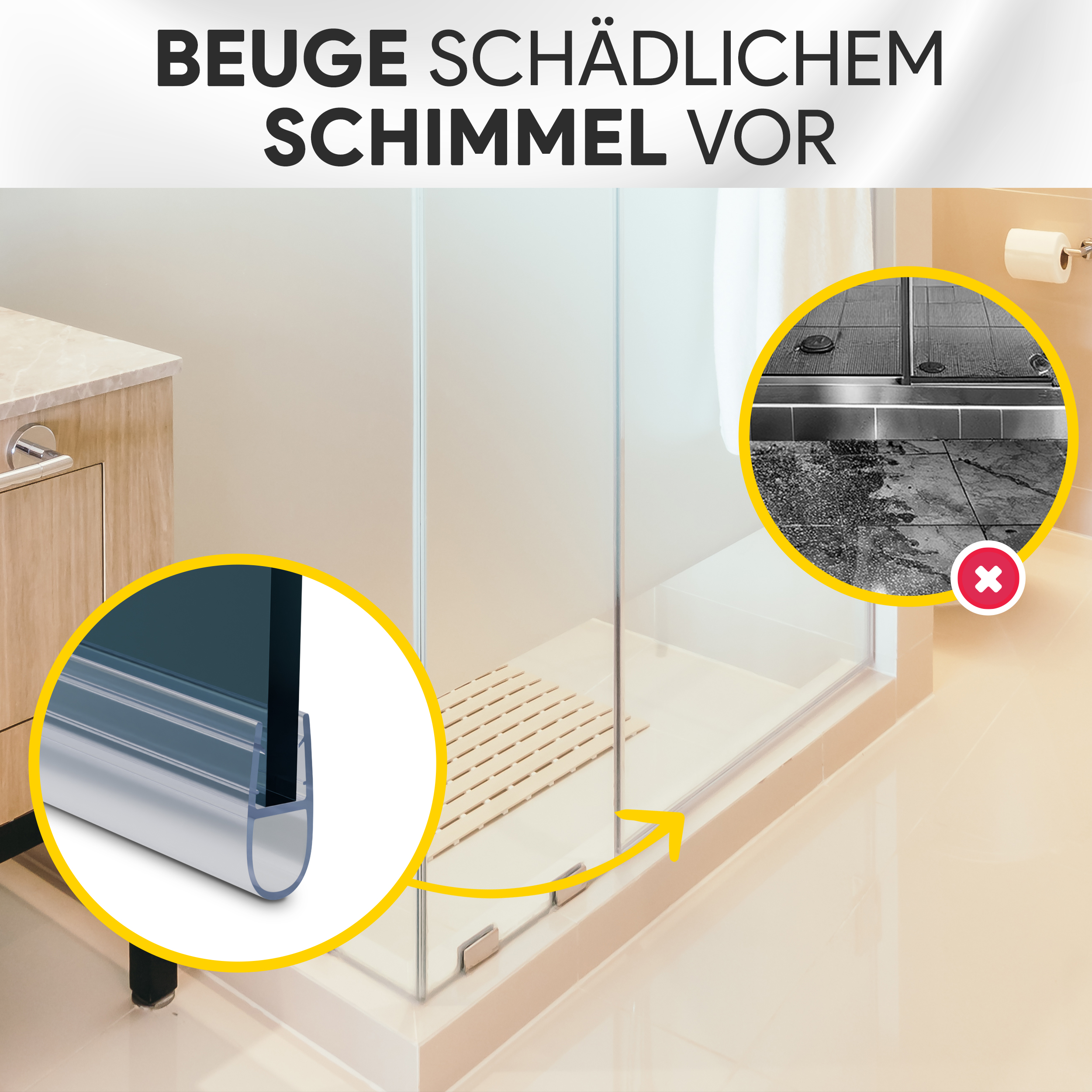 Duschdichtung PVC Ersatzdichtung Duschkabine Bad TYP-7 200cm Glasstärke 6mm Duschdichtung PVC Ersatzdichtung Duschkabine Bad TYP-7 200cm Glasstärke 10mm