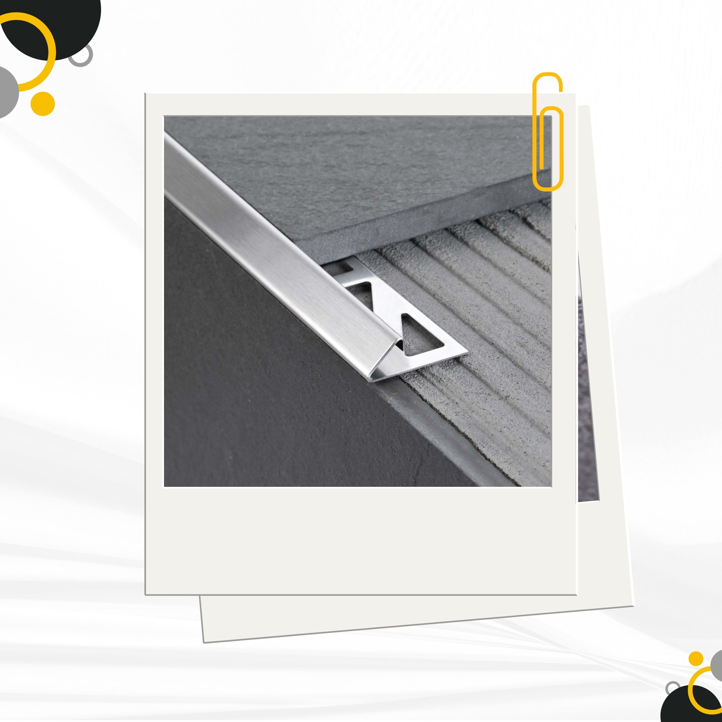 Dreieckiges 45° Übergangsprofil Edelstahl Fliesenprofil V2A L250cm H10mm Inneneck