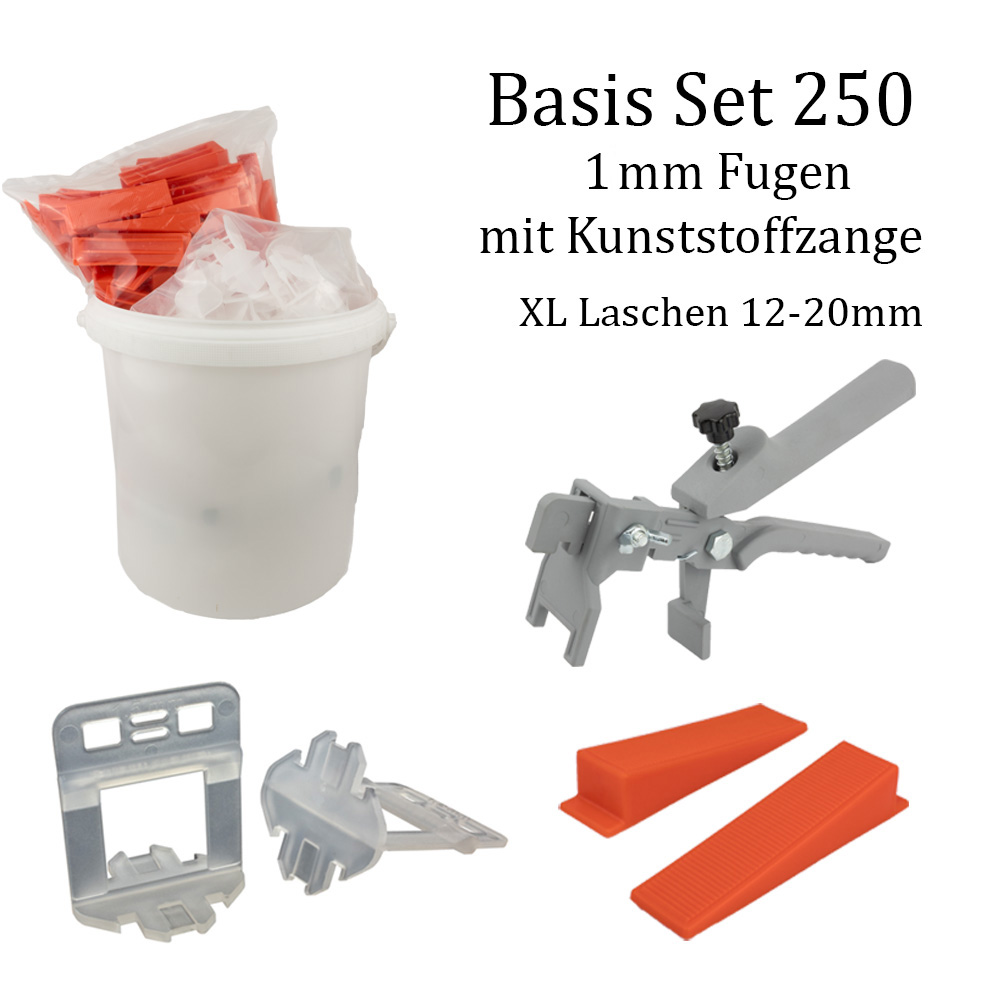 Nivelliersystem XL 1 mm Basis-Set 100L+100K+K-Zange