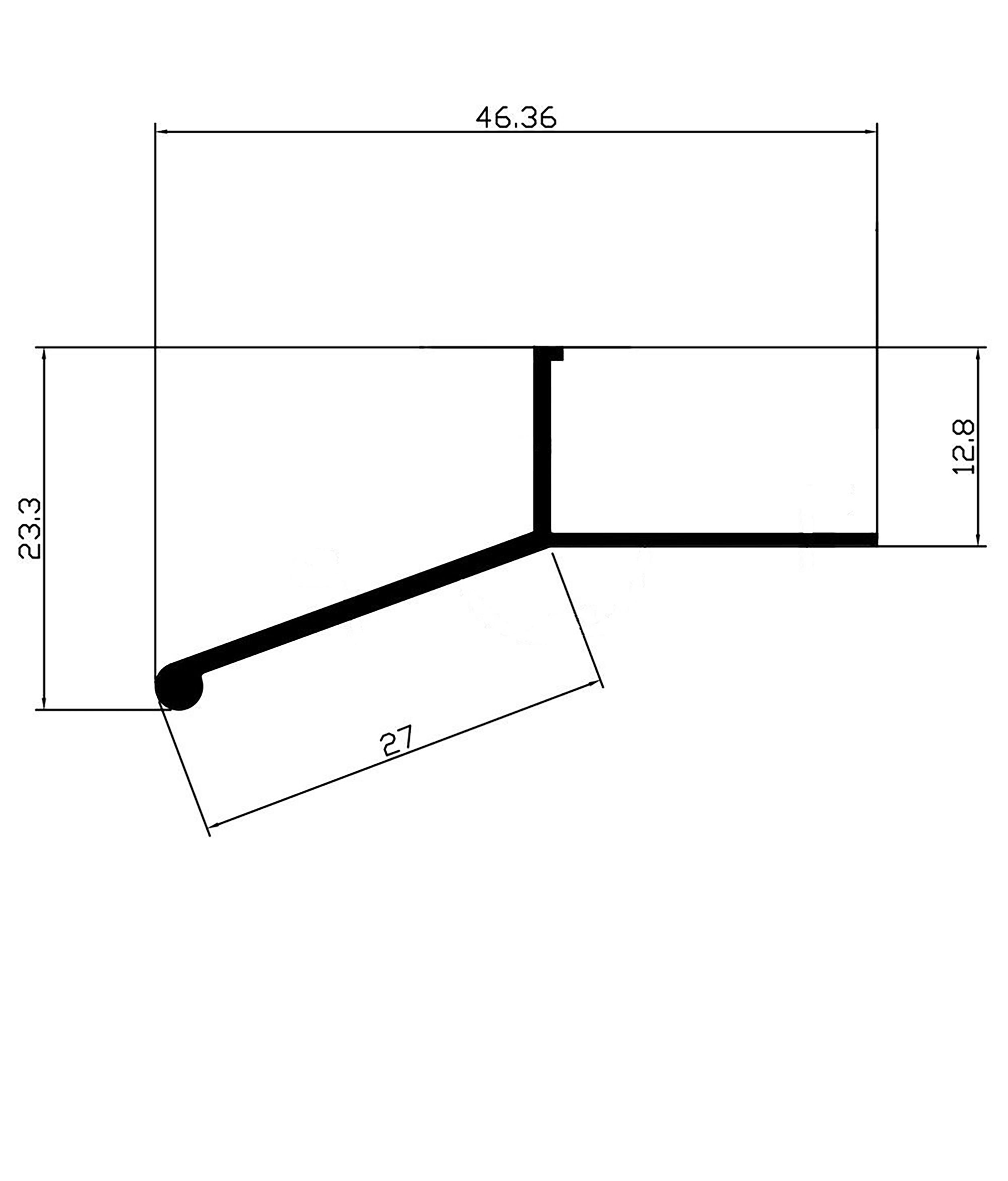 Alu Balkon Terrasse abtropf Profil Fliesenschiene Profil Schiene silber L300cm L-Profil 12mm kurze Blende