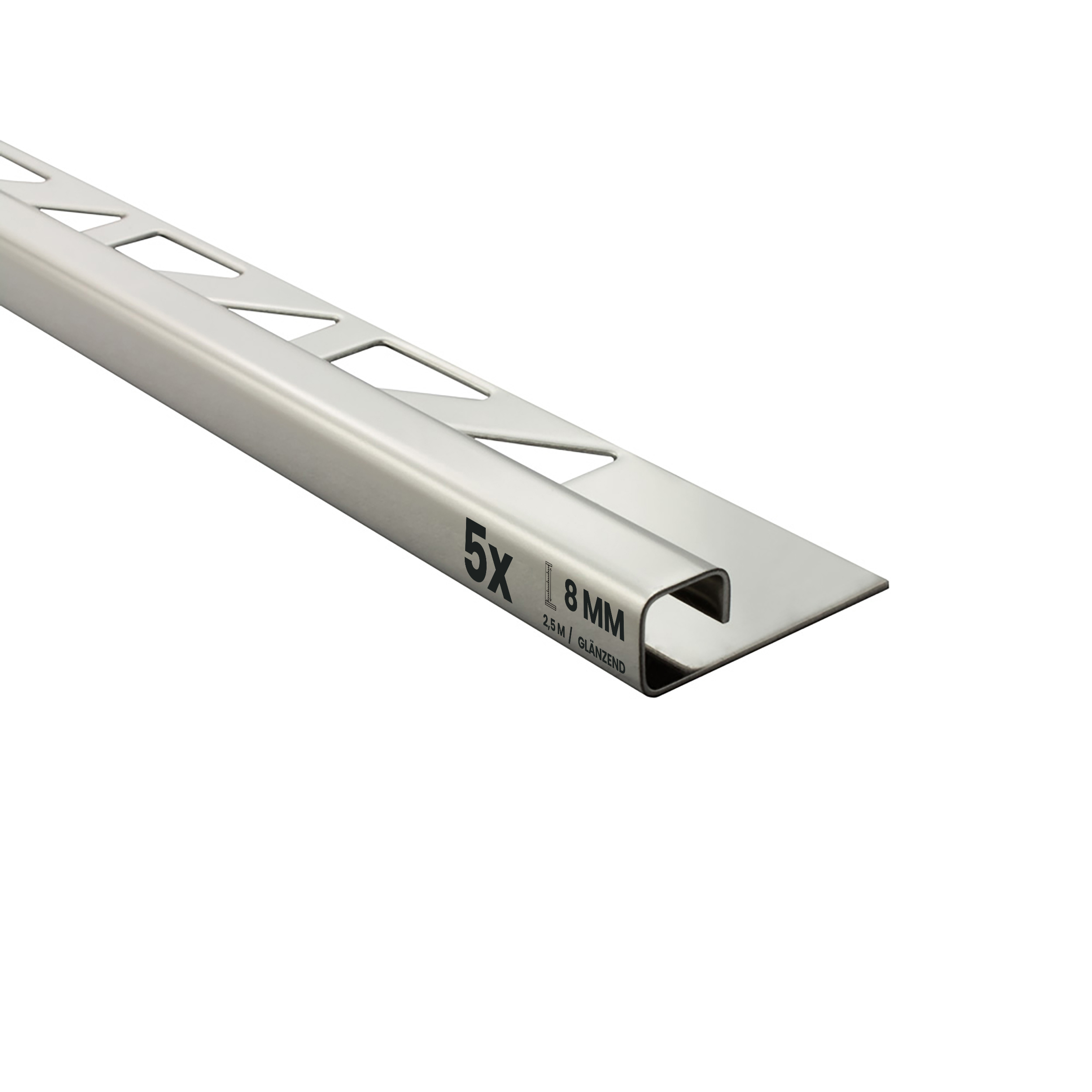 5x Quadrat Edelstahlschiene Fliesenprofil Fliesenschiene L250cm 8mm glänzend 5x Quadrat Edelstahlschiene Fliesenprofil Fliesenschiene L250cm 8mm glänzend