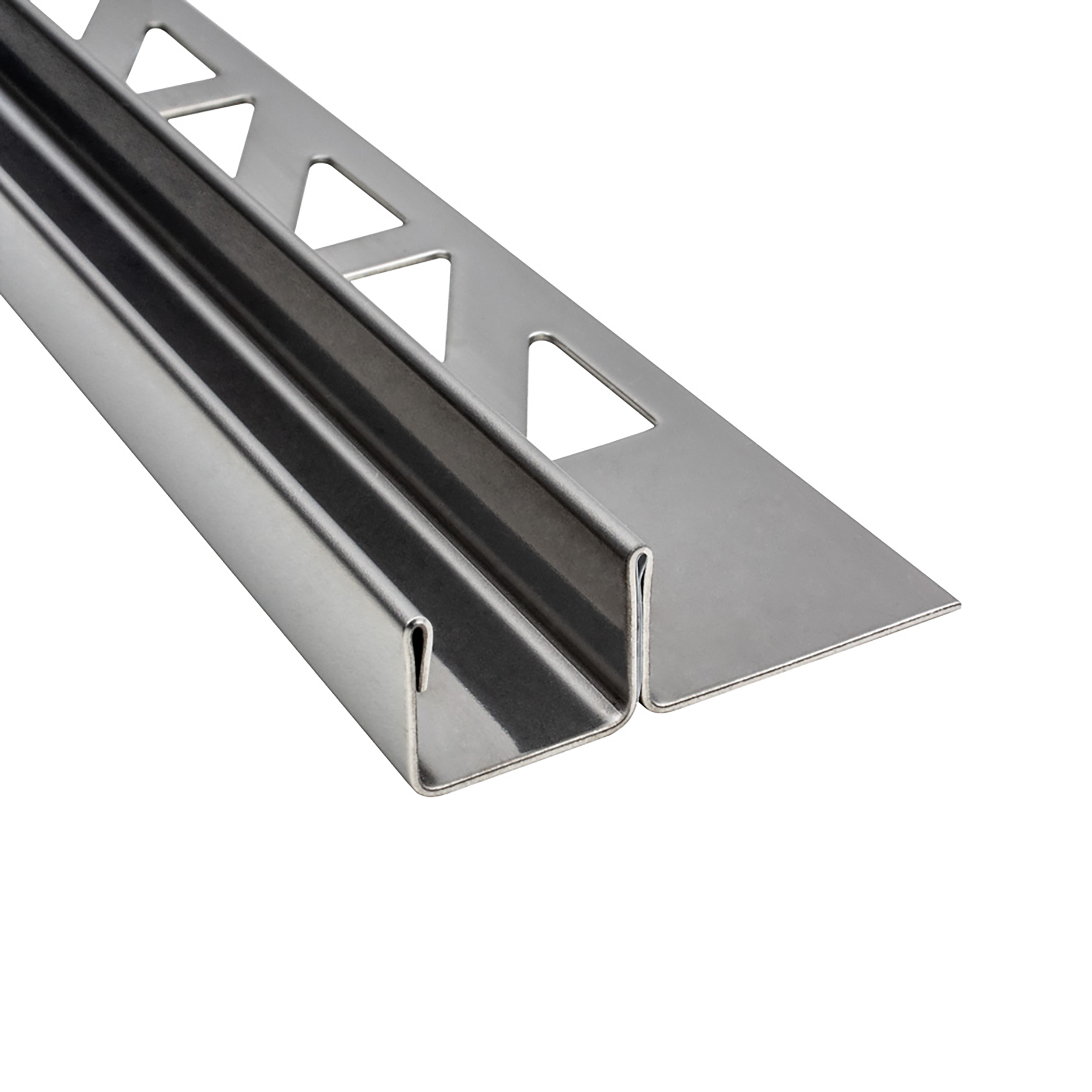 Glas-Fliesenprofil Edelstahl Klemmprofil Wandprofil V2A 2m H12.5mm 13mm-Glas glänzend