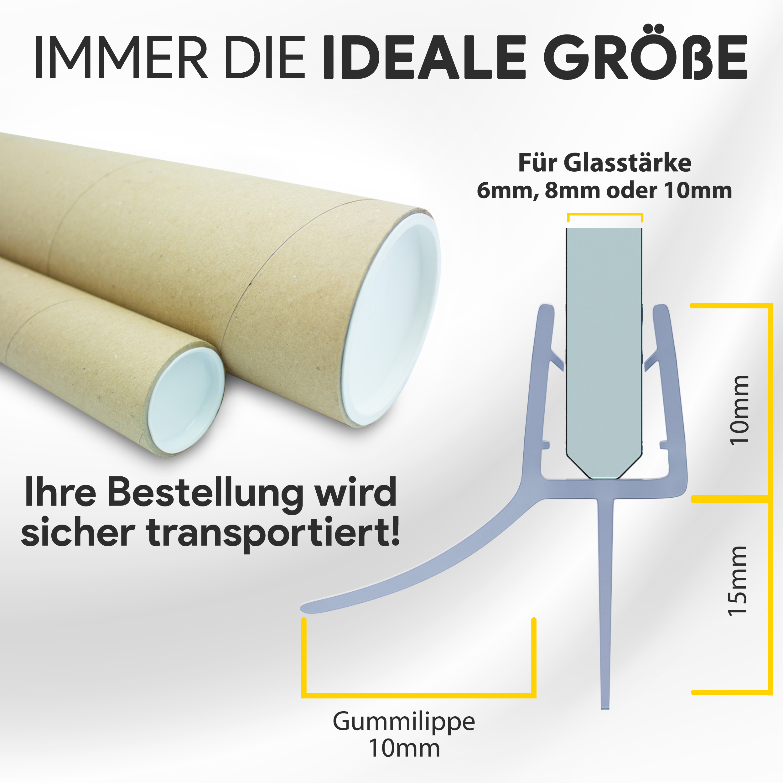 Duschdichtung PVC Ersatzdichtung Duschkabine Bad TYP-6 200cm Glasstärke 10mm