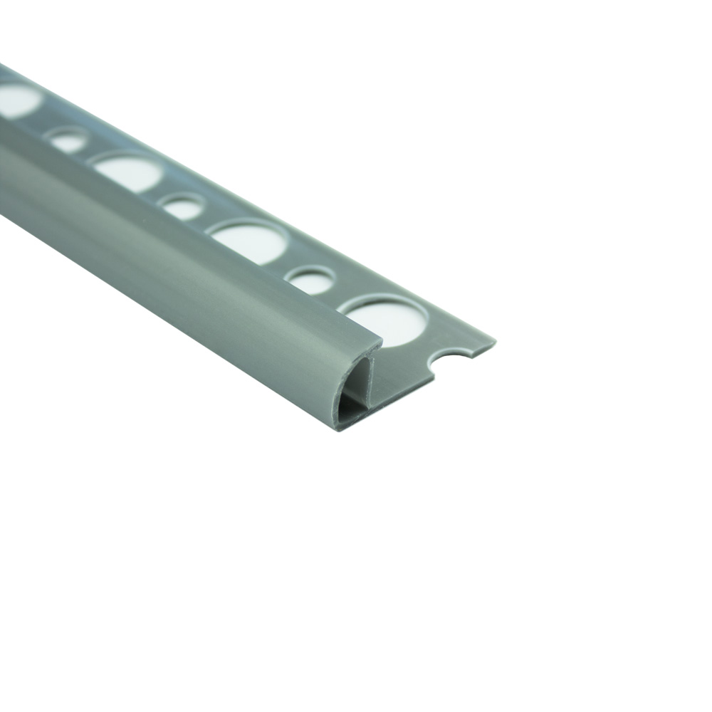 PVC Viertelkreis Fliesenschiene Fliesenprofil Kunststoff Schiene 10mm Silber PVC Viertelkreis Fliesenschiene Fliesenprofil Kunststoff Schiene 10mm