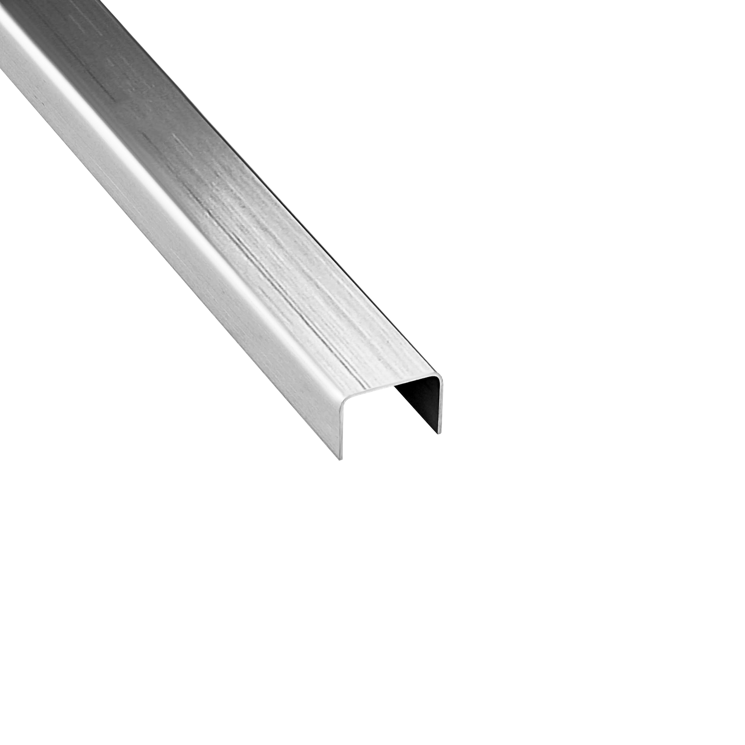 U Profil Edelstahlschiene Bordüre Fliesenschiene Edelstahl V2A L250cm 15mm silber gebürstet