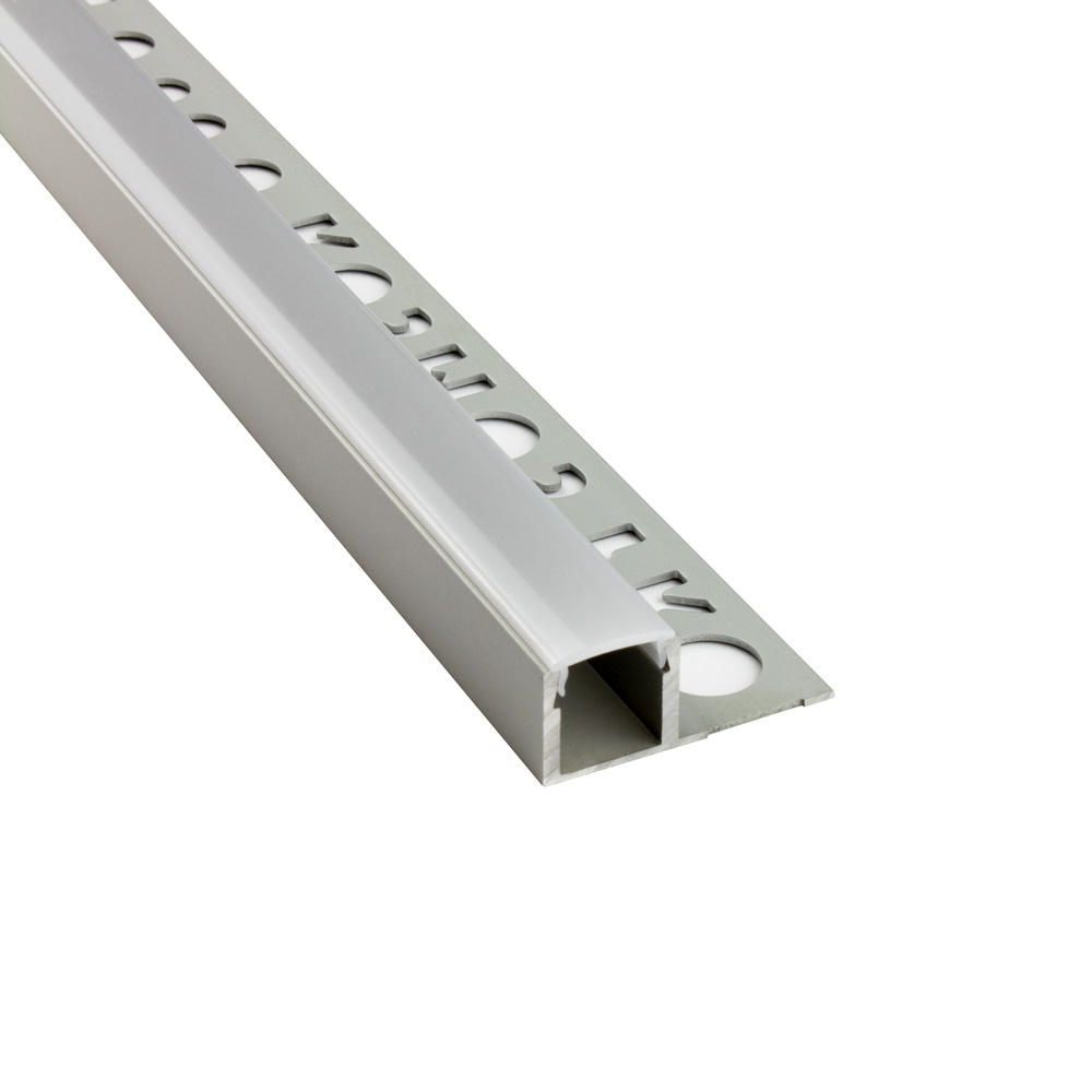 T77 LED Alu Fliesenprofil 12mm silber 1m milky T77 LED Alu Fliesenprofil 12mm silber 2m milky