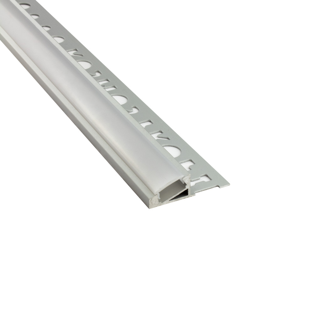 T77 LED Alu Fliesenprofil 10mm silber 20° 1m milky T77 LED Alu Fliesenprofil 10mm silber 20° 2m milky
