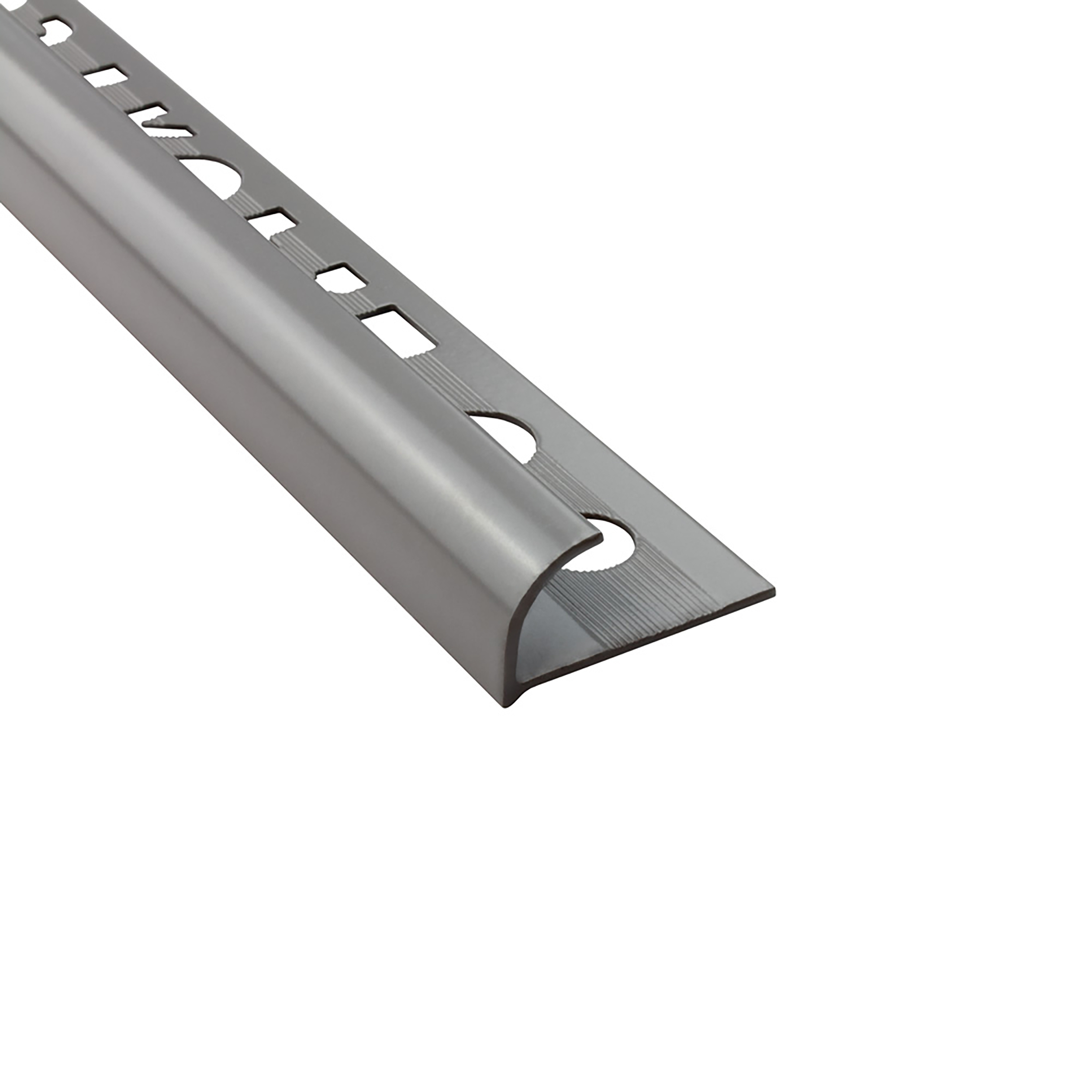 Alu Viertelkreis Profil Fliesen eloxiert, pulverbeschichtet, gebürstet 2,7m 10mm grau Alu Viertelkreis Profil Fliesen eloxiert, pulverbeschichtet, gebürstet 2,7m 10mm grau