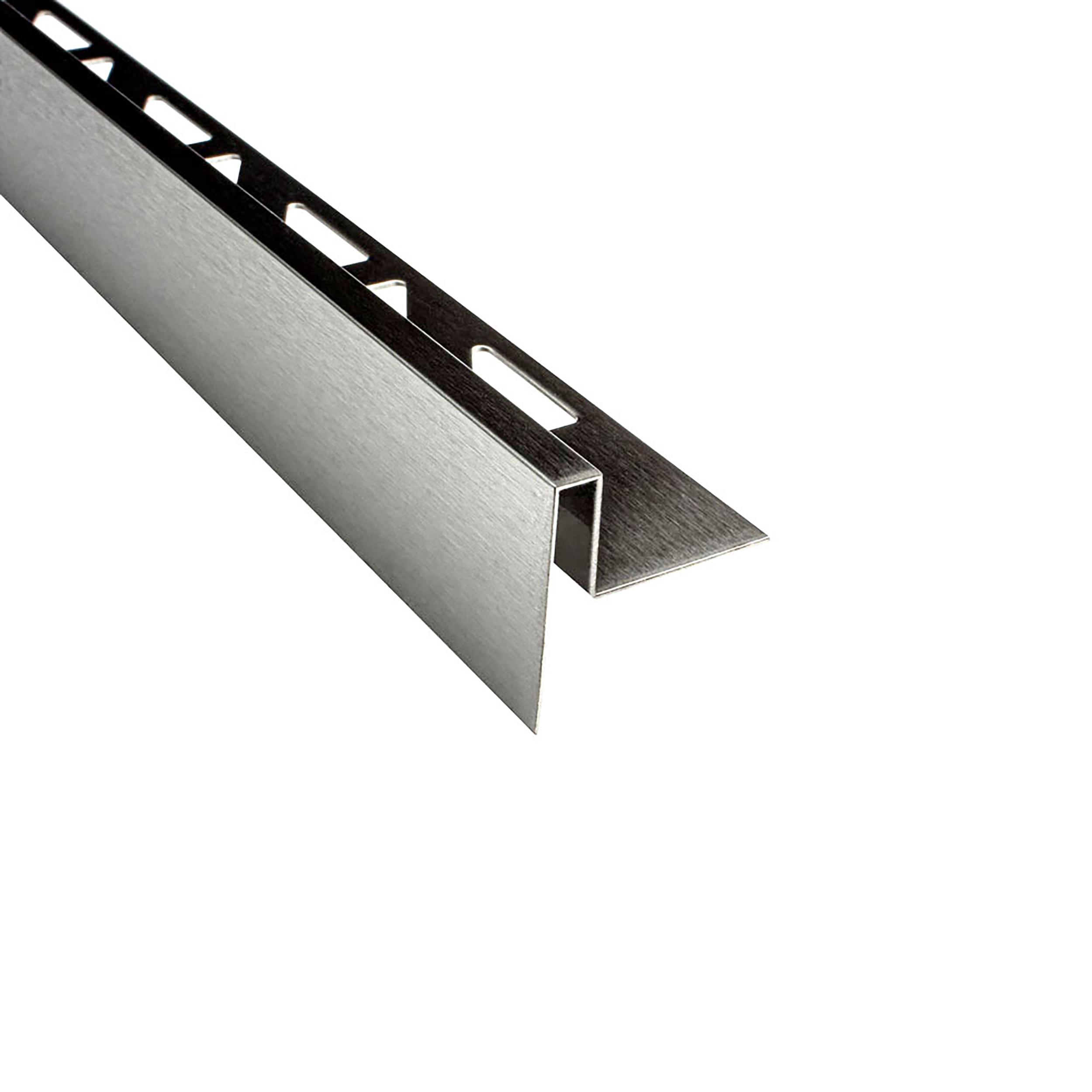 Edelstahl Stufenprofil Treppenprofil Fliesenleiste Treppen V2A L2,5m H12mm gebürstet