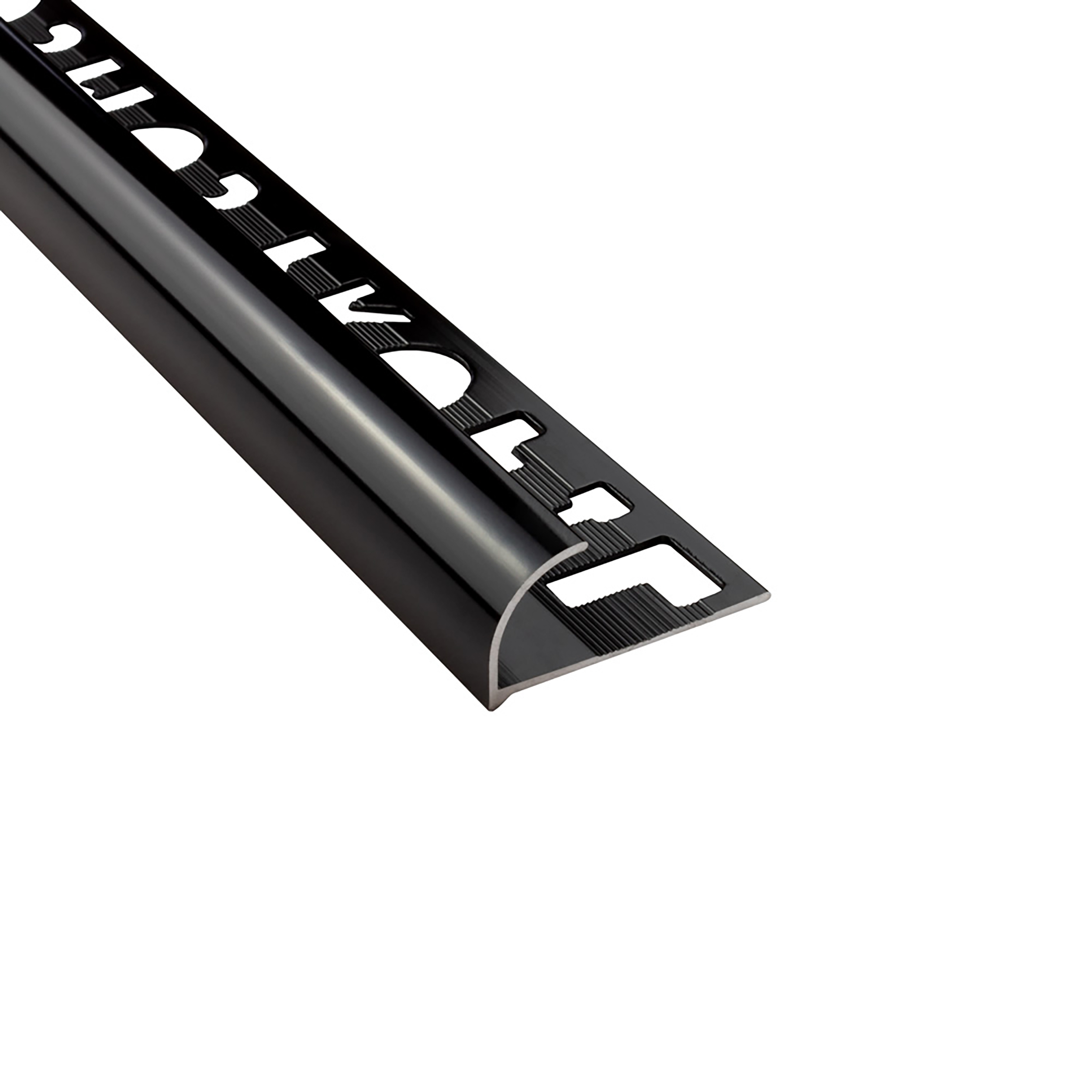 Alu Viertelkreis Profil Fliesen eloxiert, pulverbeschichtet, gebürstet 2,7m 10mm schwarz