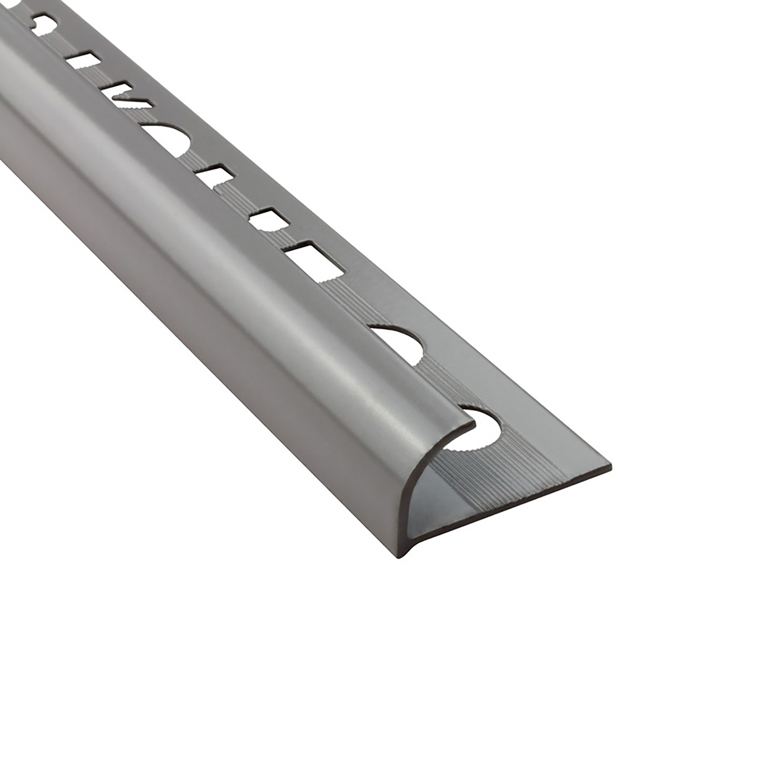 Alu Viertelkreis Profil Fliesenschiene eloxiert grau 2,7m 12mm matt