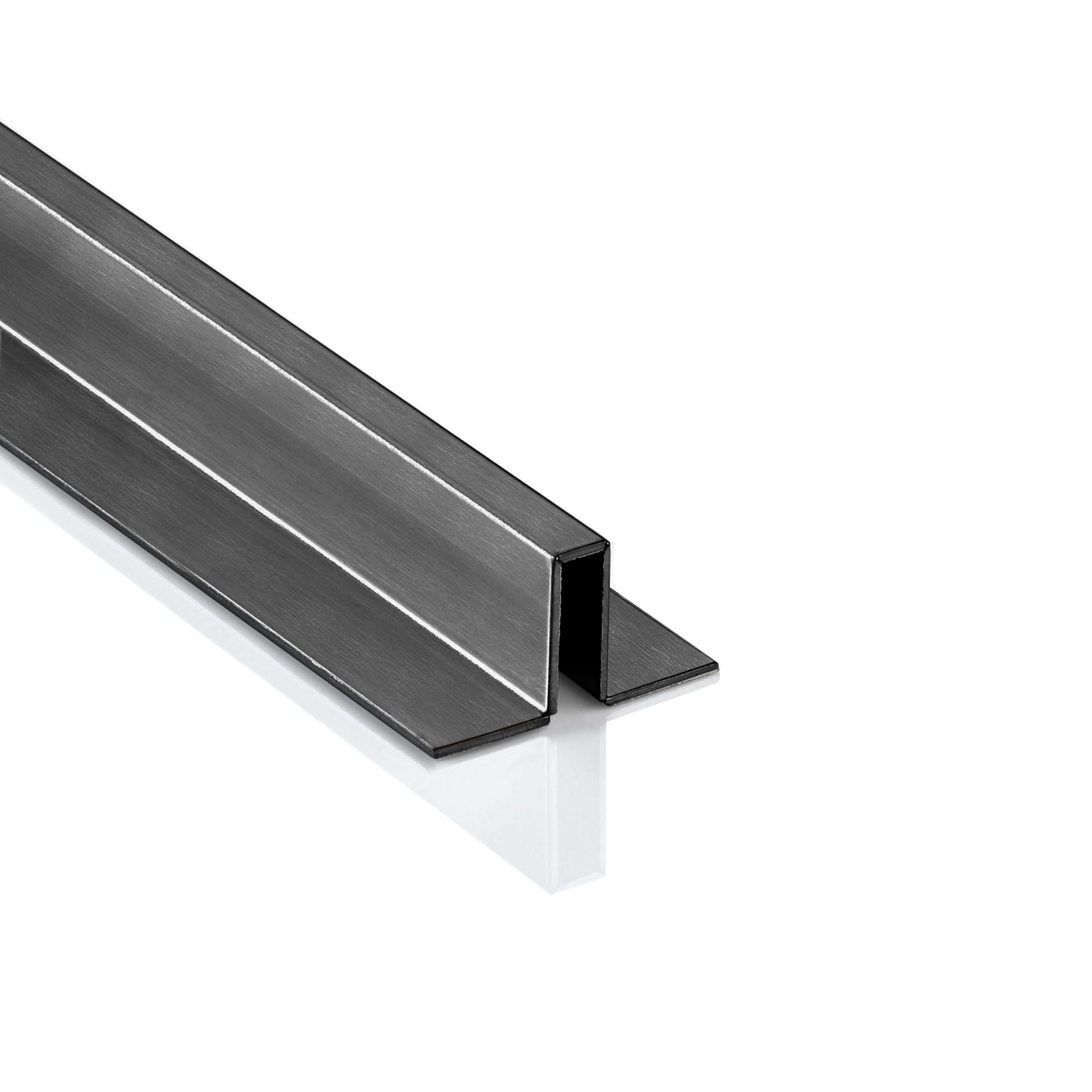 Slim-Line U-Profil Bordüre mit Schenkel Fliesenschiene Edelstahl V2A L250cm H10 schwarz anthrazit gebürstet Slim-Line U-Profil Bordüre mit Schenkel Fliesenschiene Edelstahl V2A L250cm H12 schwarz anthrazit gebürstet