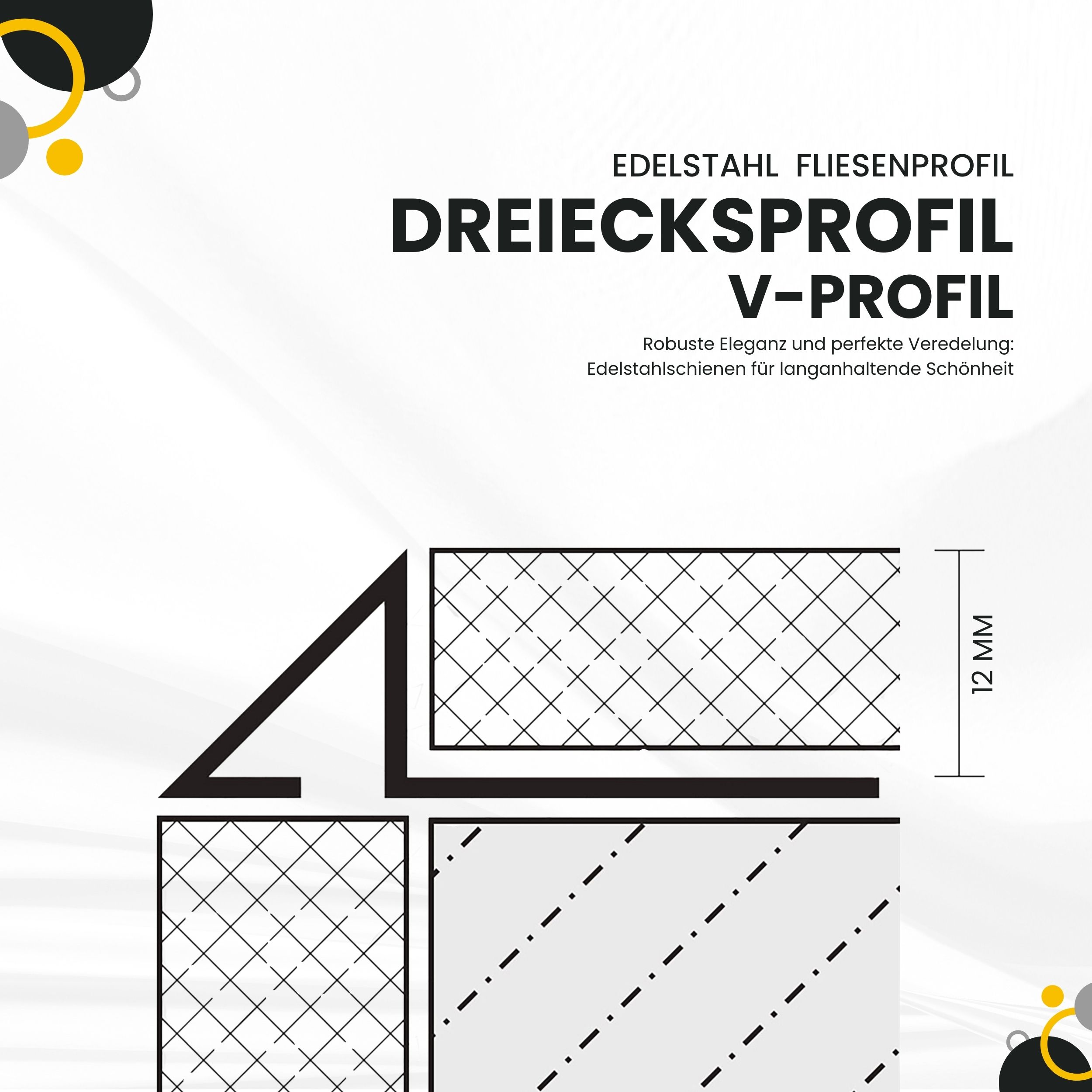 Dreiecksprofil V-Profil Edelstahlschiene Edelstahl V2A L250cm H12mm glänzend
