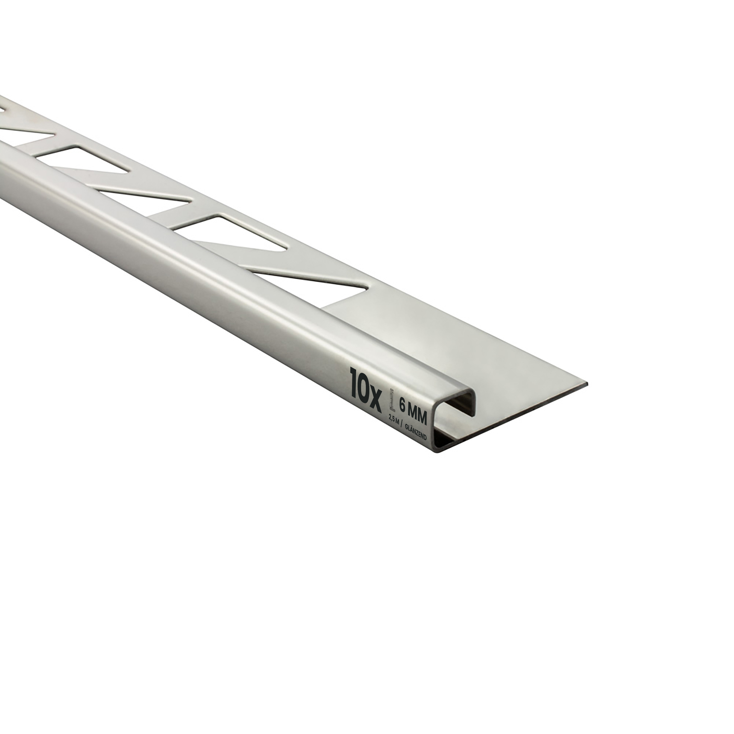 10x Quadrat-Profil Edelstahlschiene Fliesenprofil Fliesenschiene L250cm 6mm glänzend 10x Quadrat-Profil Edelstahlschiene Fliesenprofil Fliesenschiene L250cm 6mm glänzend