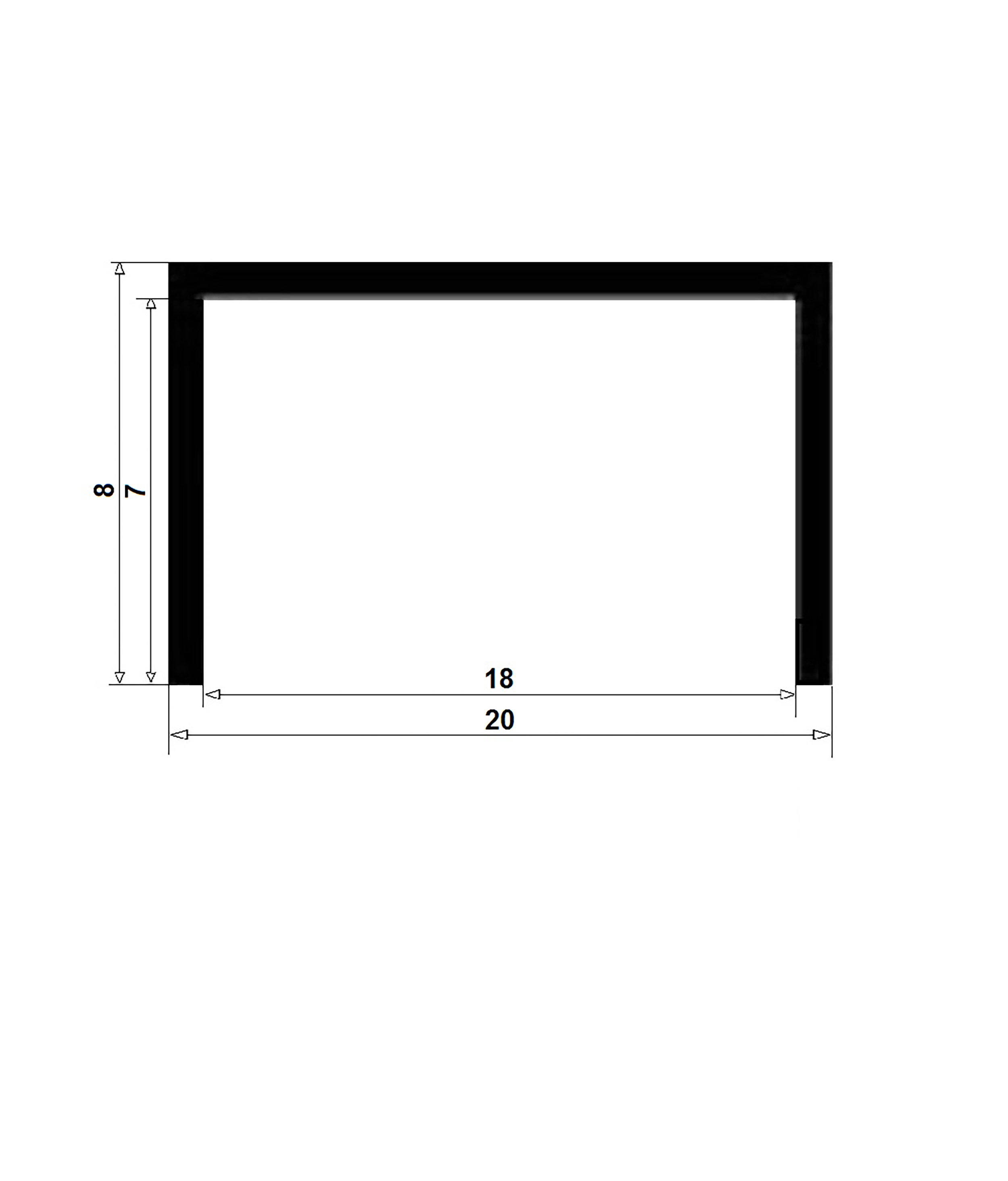 Alu U-Profil Bordüre Fliesenschiene Dekoration silber L300cm 20mm matt