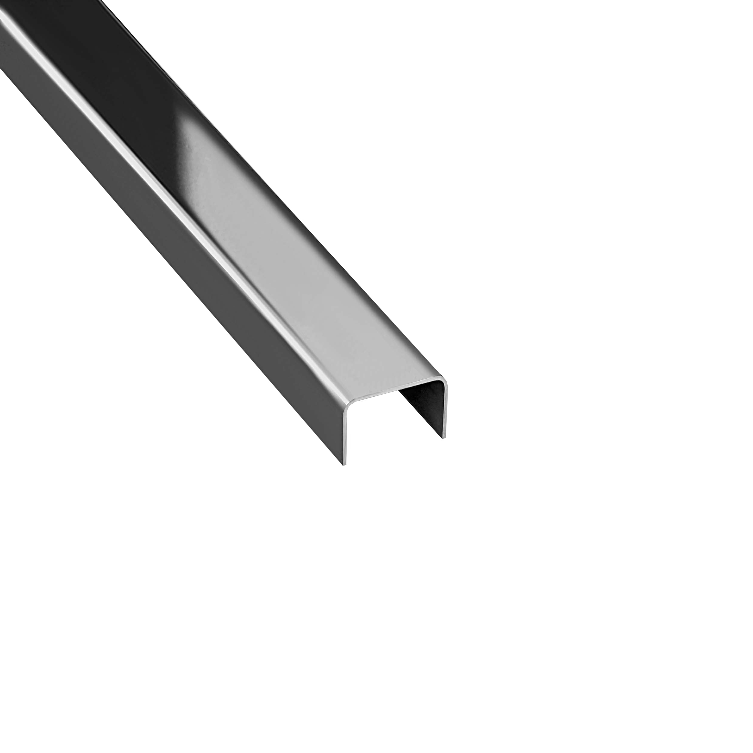 U Profil Edelstahlschiene Bordüre Fliesenschiene Edelstahl V2A L250cm 15mm schwarz glänzend U Profil Edelstahlschiene Bordüre Fliesenschiene Edelstahl V2A L250cm 15mm schwarz glänzend
