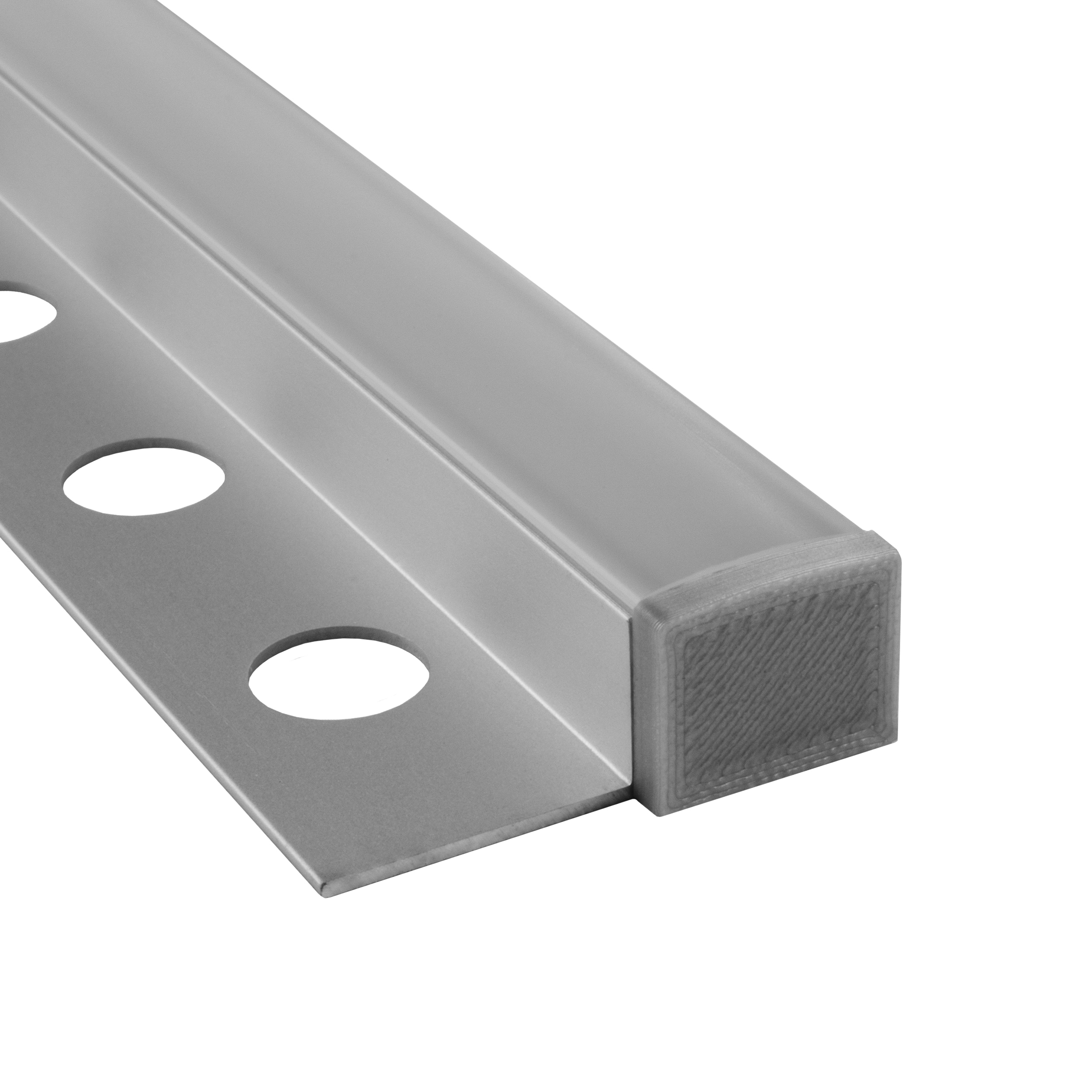T77 LED Alu Fliesenprofil 12mm silber 2x Endkappen