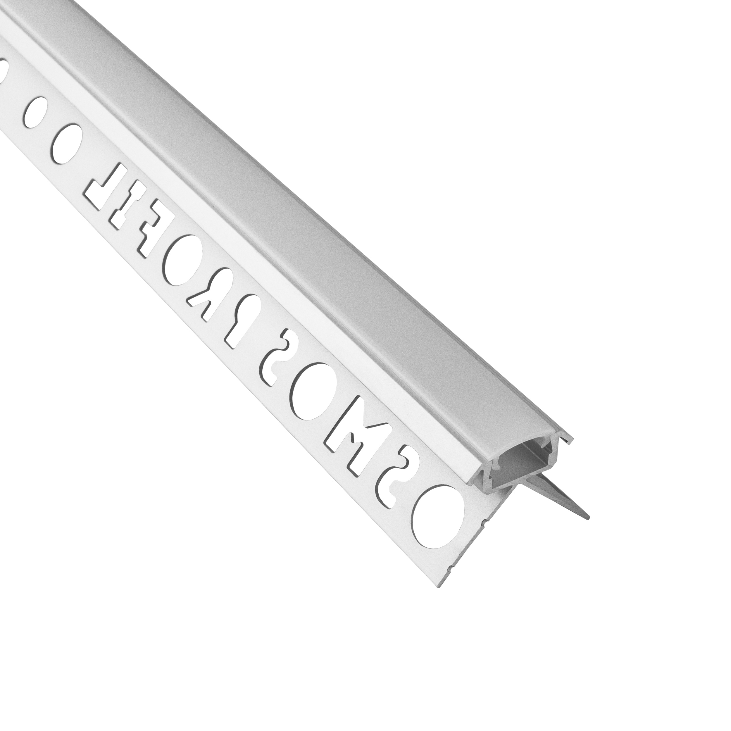 C-T77 LED Alu Fliesenprofil Ecke aussen 10mm silber 2m milky