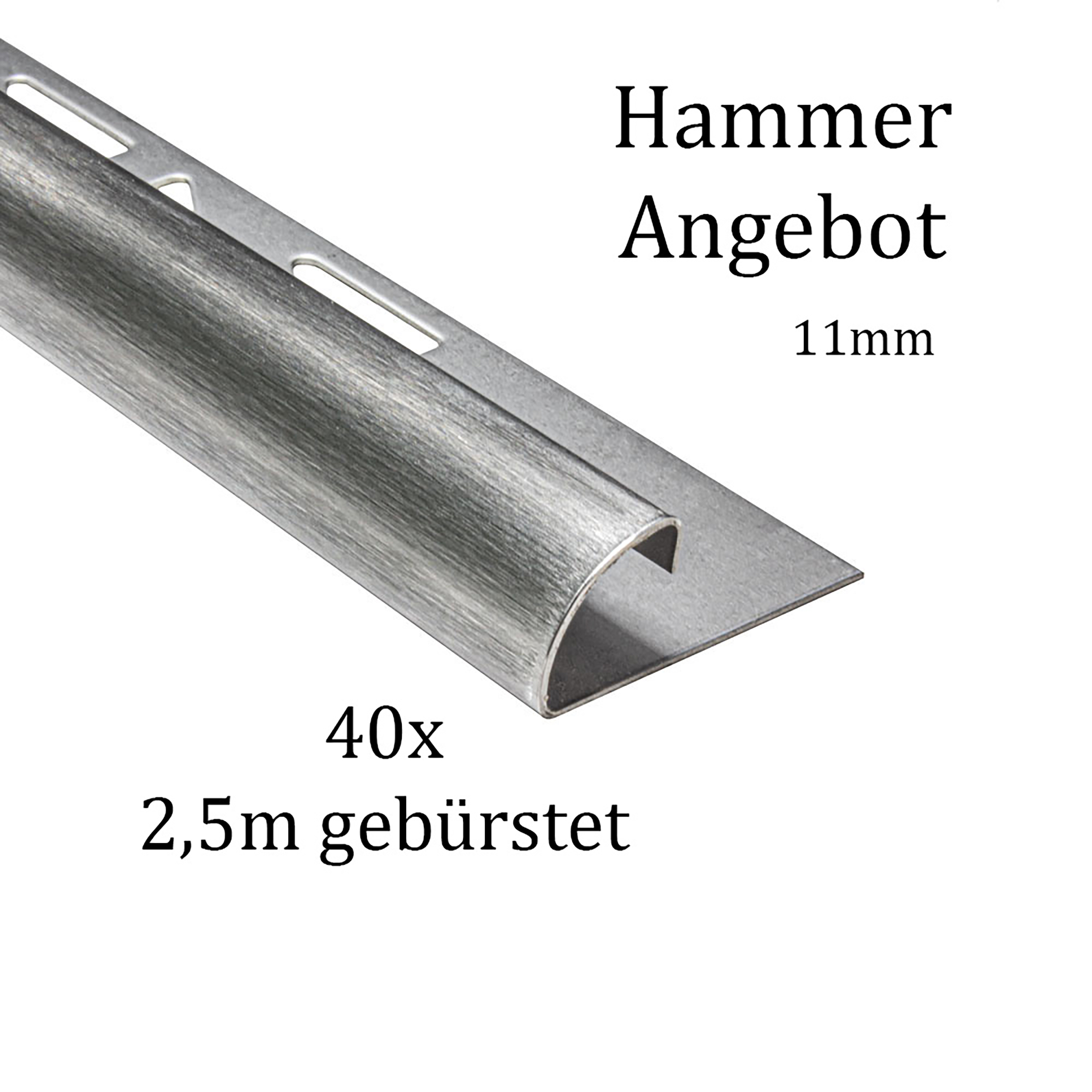 40x Viertelkreis Edelstahlschiene Fliesenschiene Fliesenprofil 11mm gebürstet 40x Viertelkreis Edelstahlschiene Fliesenschiene Fliesenprofil 11mm gebürstet