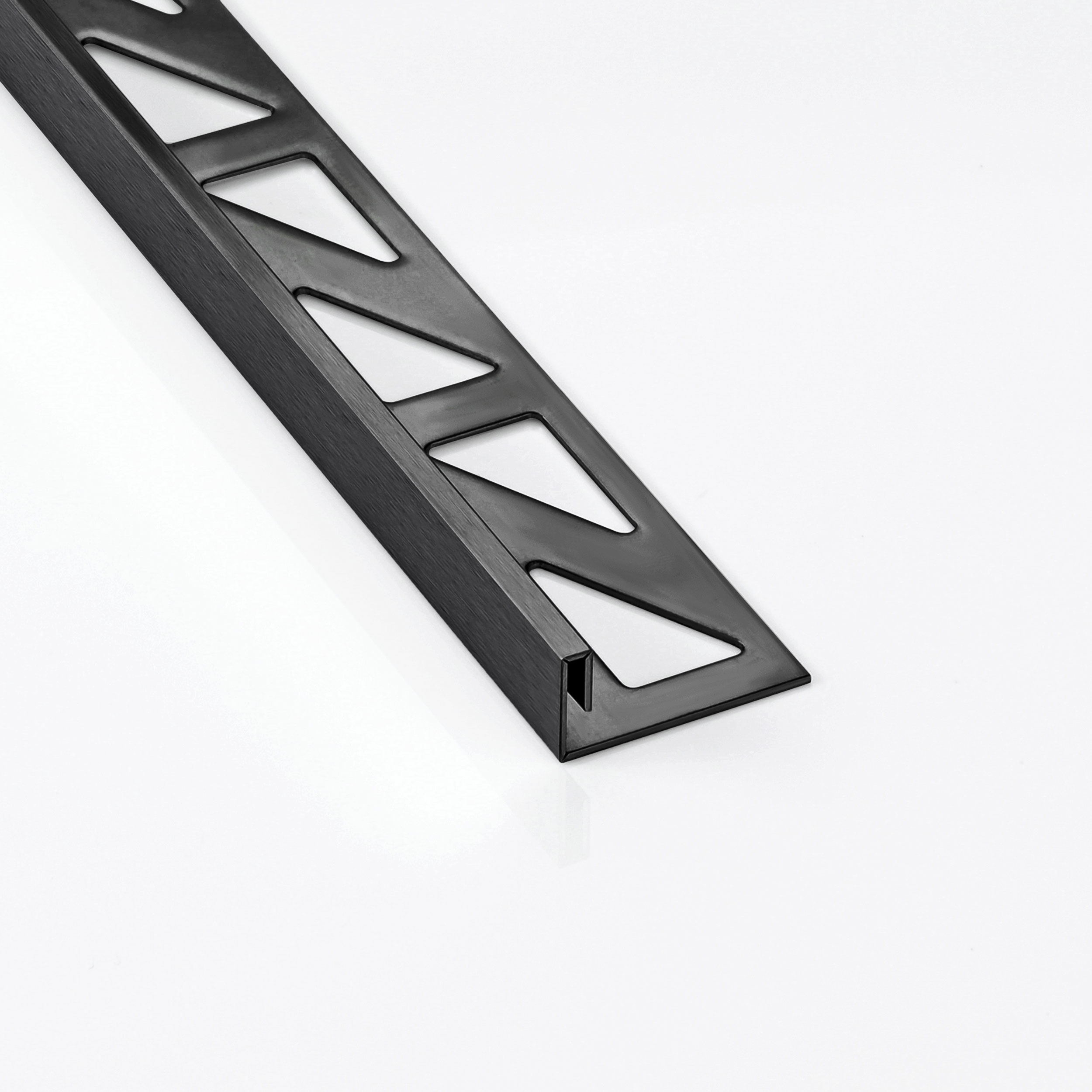 Slim-Line Edelstahl L-Profil Fliesenschiene V2A L250cm H10mm schwarz anthrazit gebürstet Slim-Line Edelstahl L-Profil Fliesenschiene V2A L250cm H10mm schwarz anthrazit gebürstet