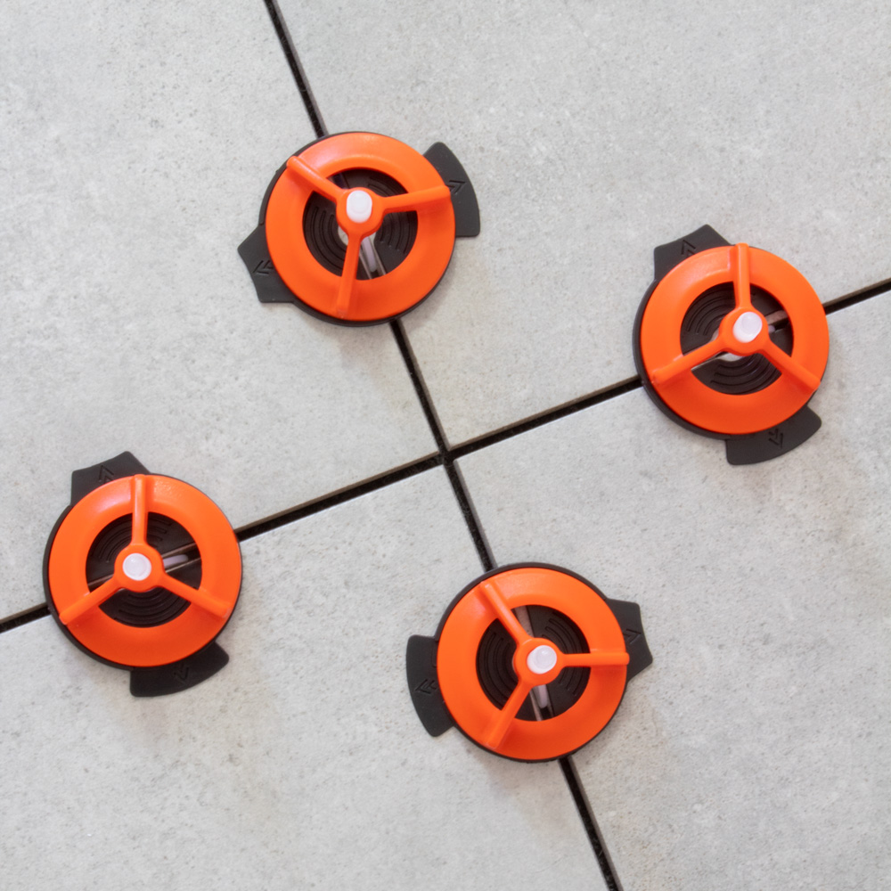 Fliesen Nivelliersystem Verlegehilfe Verlegesystem 1mm - 100x Schutz-Pad Fliesen Nivelliersystem Verlegehilfe Verlegesystem 3mm - 500x Zughauben