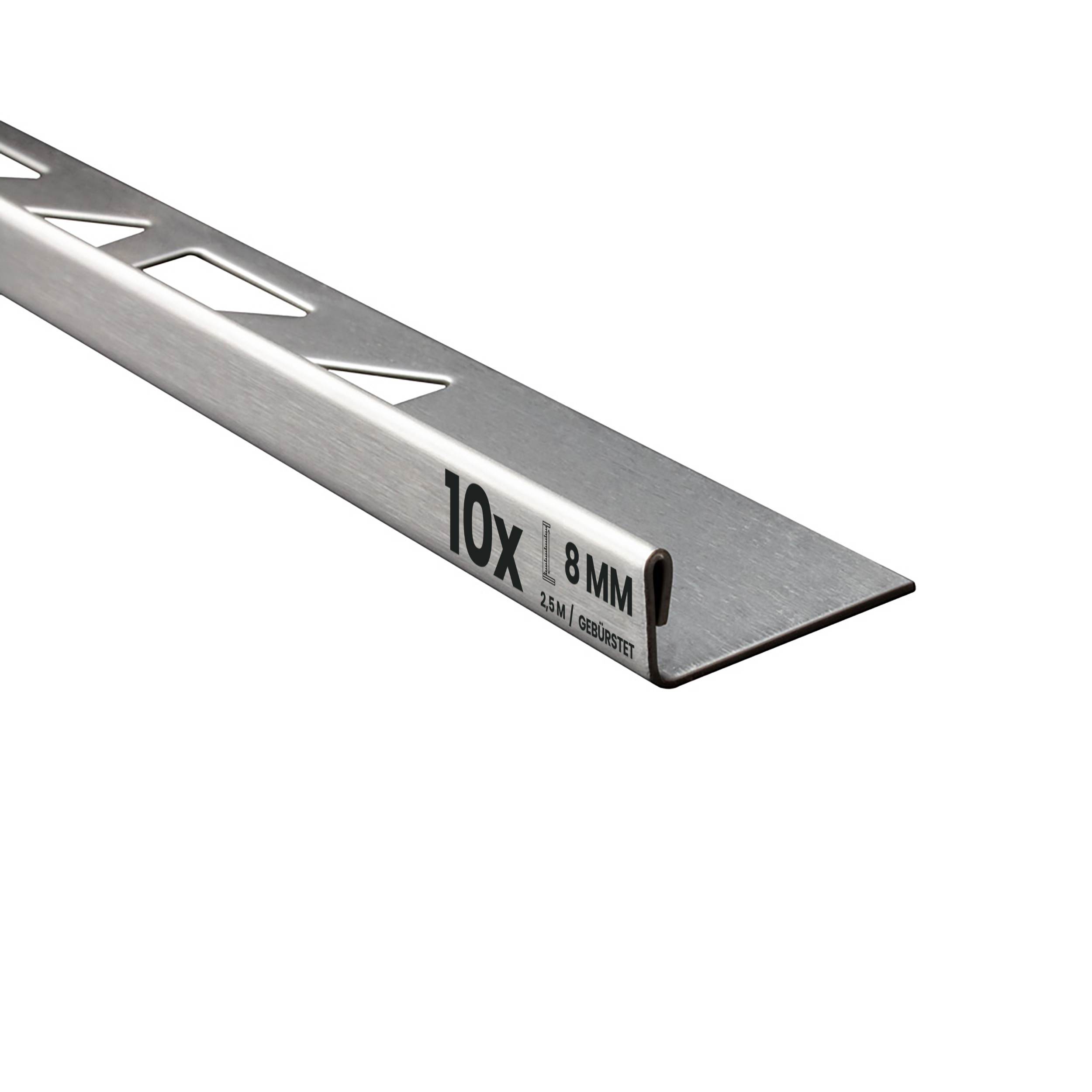 10x L-Profil Edelstahlschiene Fliesenschiene Fliesenprofil L250cm 8mm gebürstet