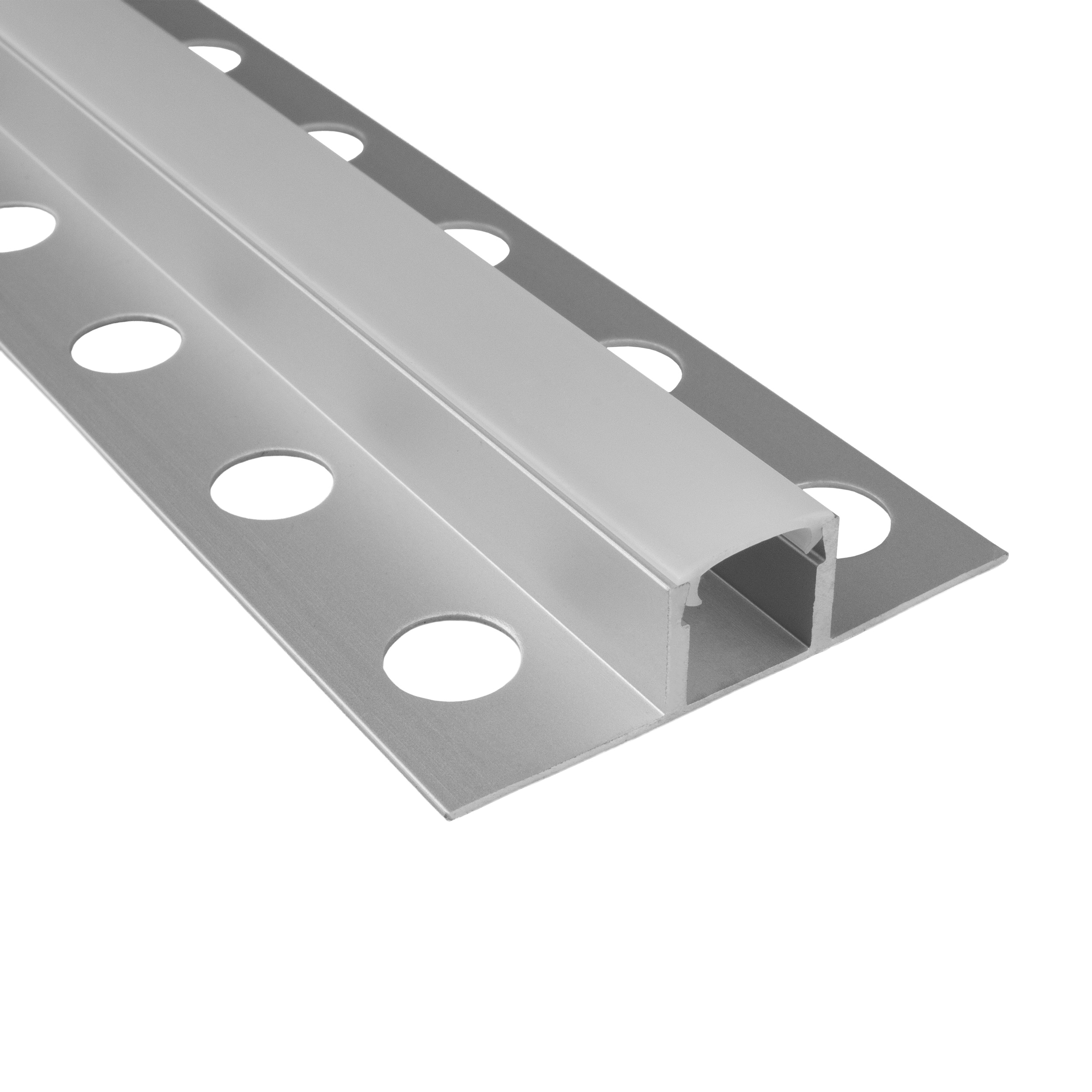 T77 LED Alu Fliesenprofil Bordüre 10mm silber 1m milky