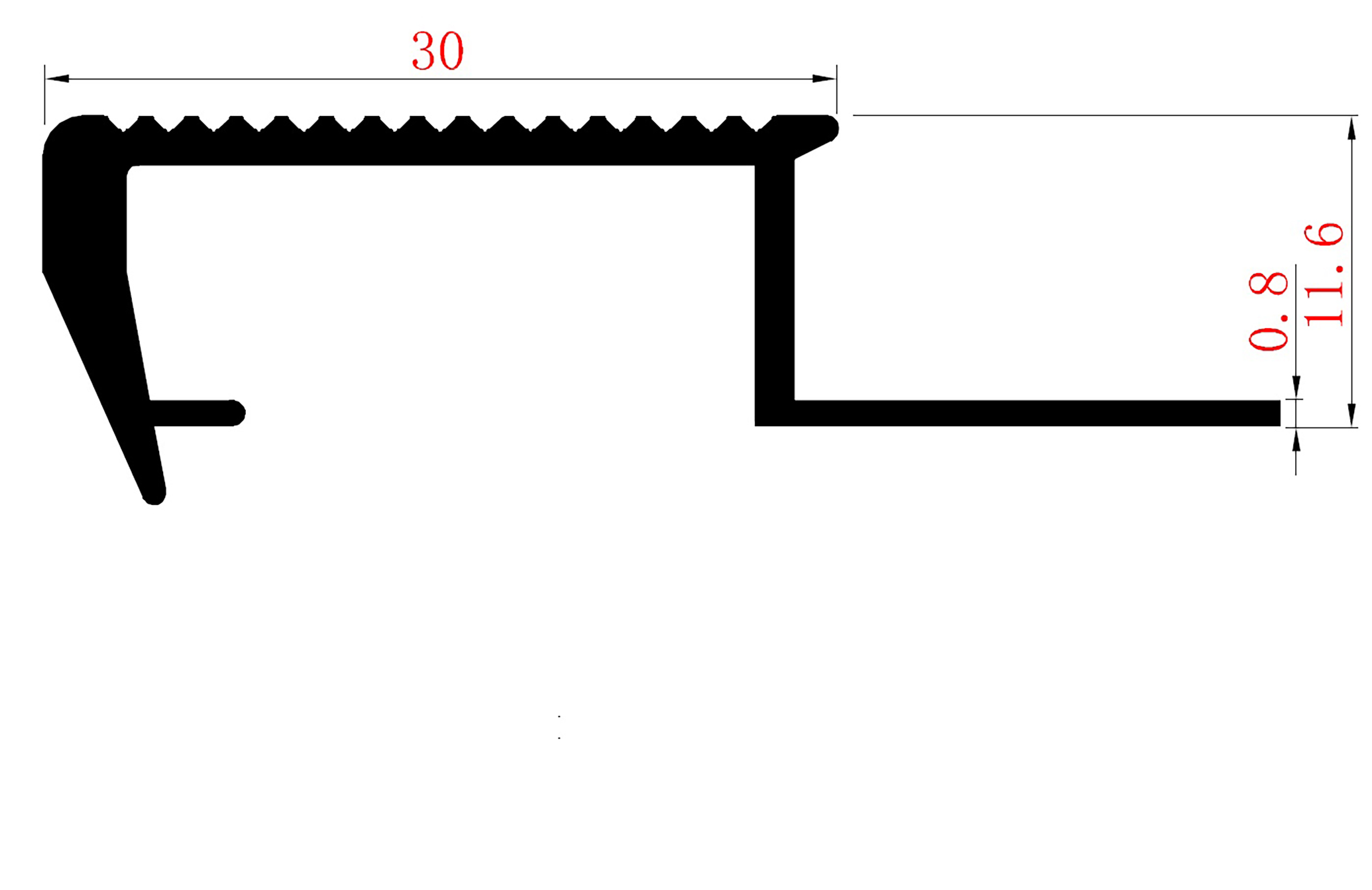 Alu Stufenprofil Fliesenschiene Profil Treppe Schiene L300cm H10mm silber