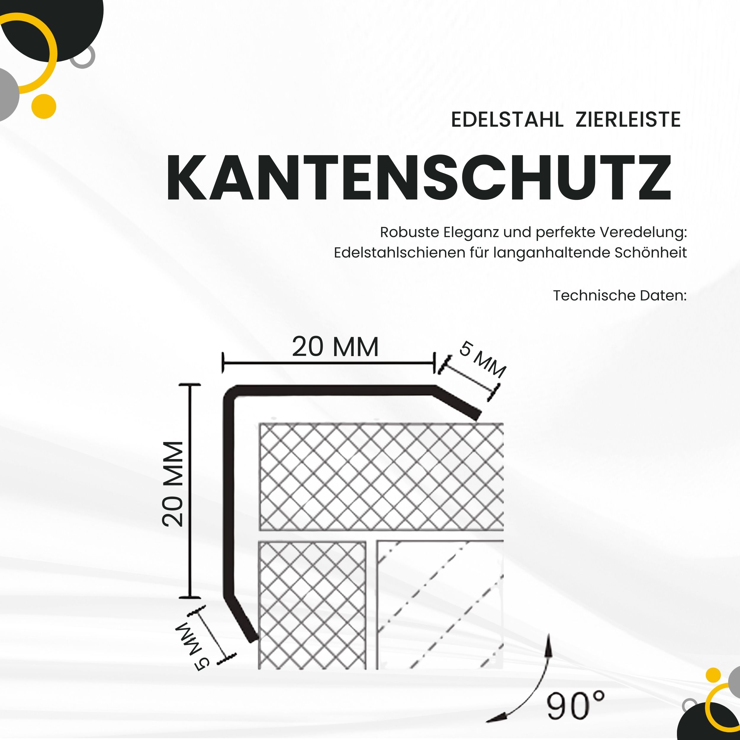 Kantenschutz Edelstahl Winkel 3-Fach gekantet Aussen V2A 250cm 25mm gebürstet Kantenschutz Edelstahl Winkel 3-Fach gekantet Aussen V2A 250cm 25mm glänzend