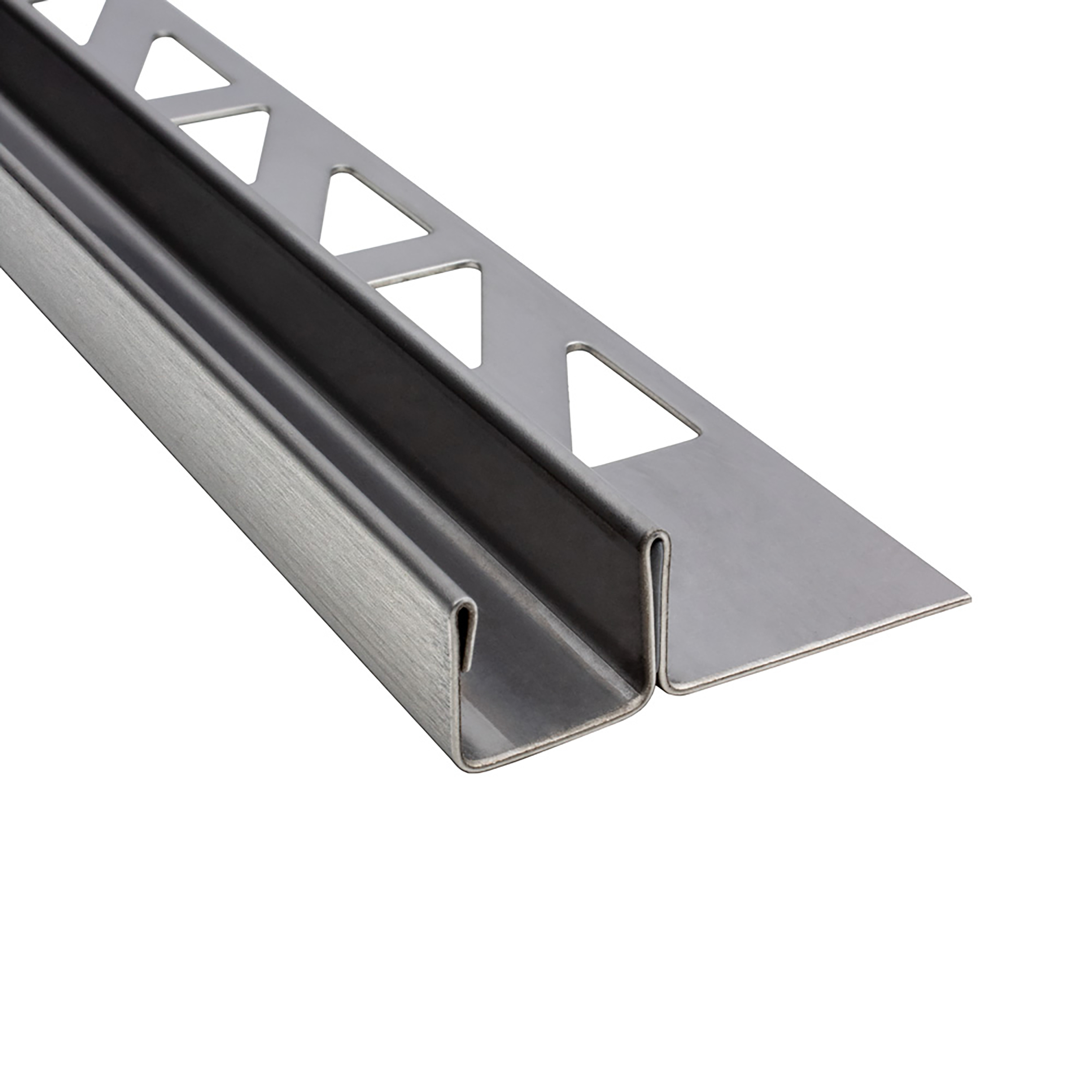 Glas-Fliesenprofil Edelstahl Klemmprofil Wandprofil V2A 2m H12.5mm 11mm-Glas gebürstet