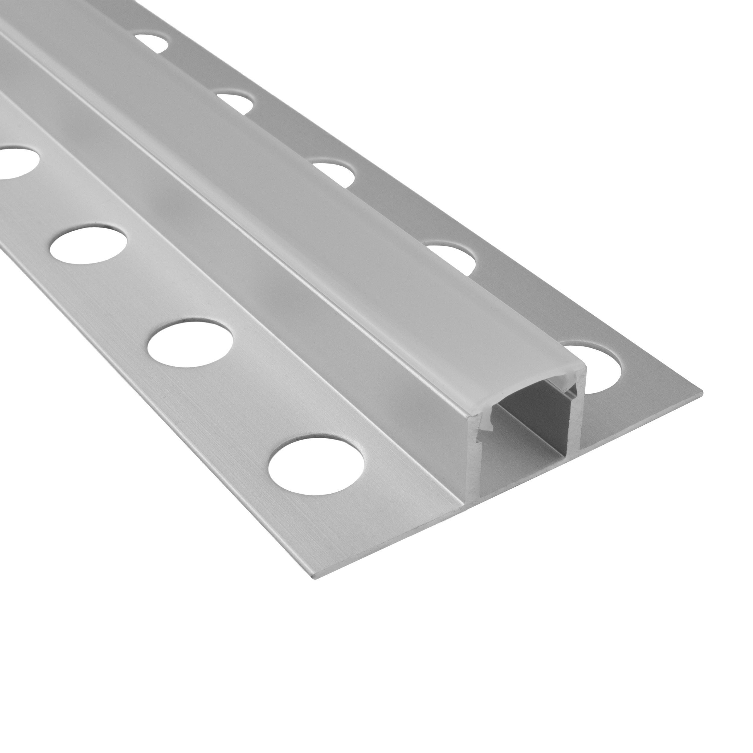T77 LED Alu Fliesenprofil Bordüre 10mm silber 2m opal