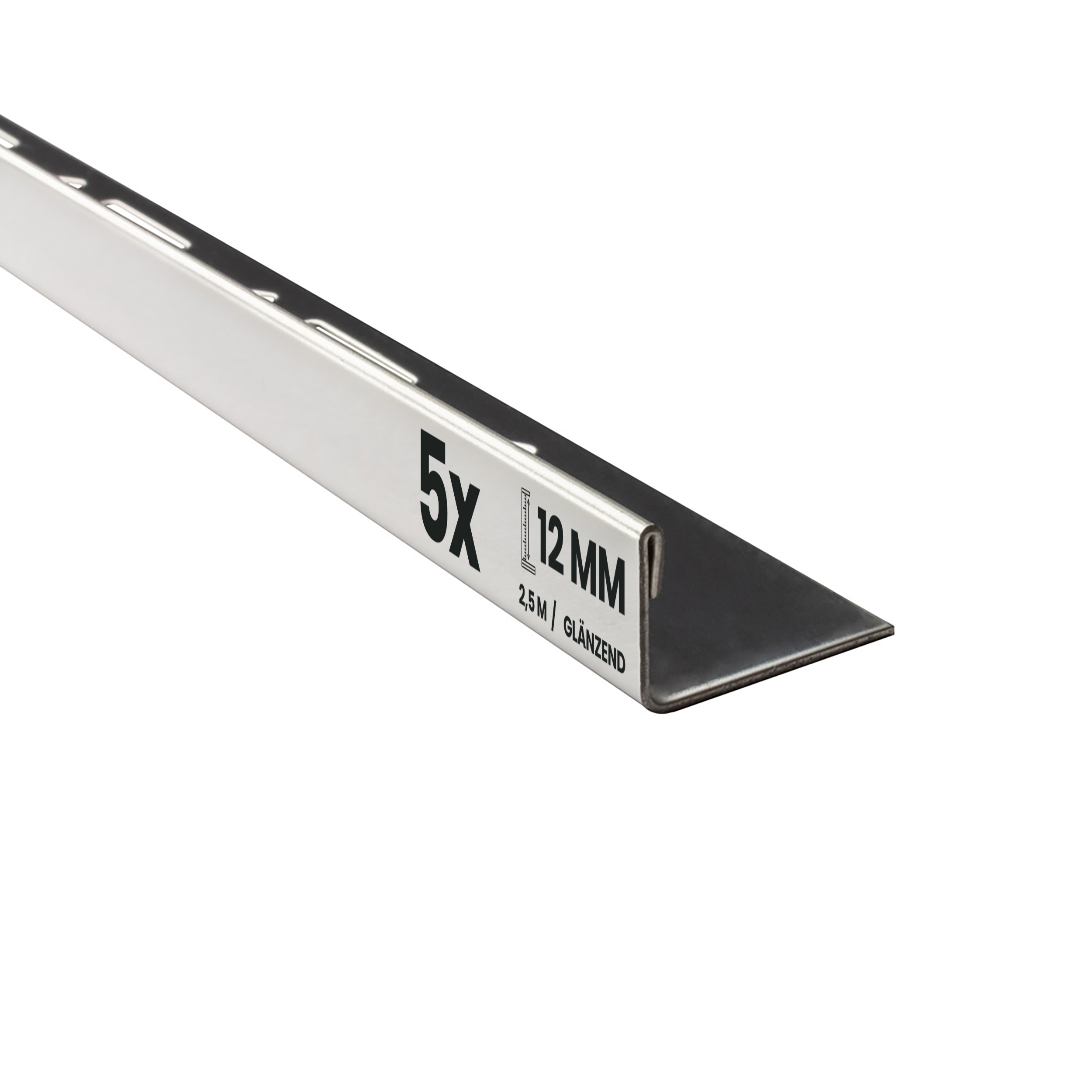 5x L-Profil Edelstahlschiene Fliesenschiene Fliesenprofil L250cm 12mm glänzend