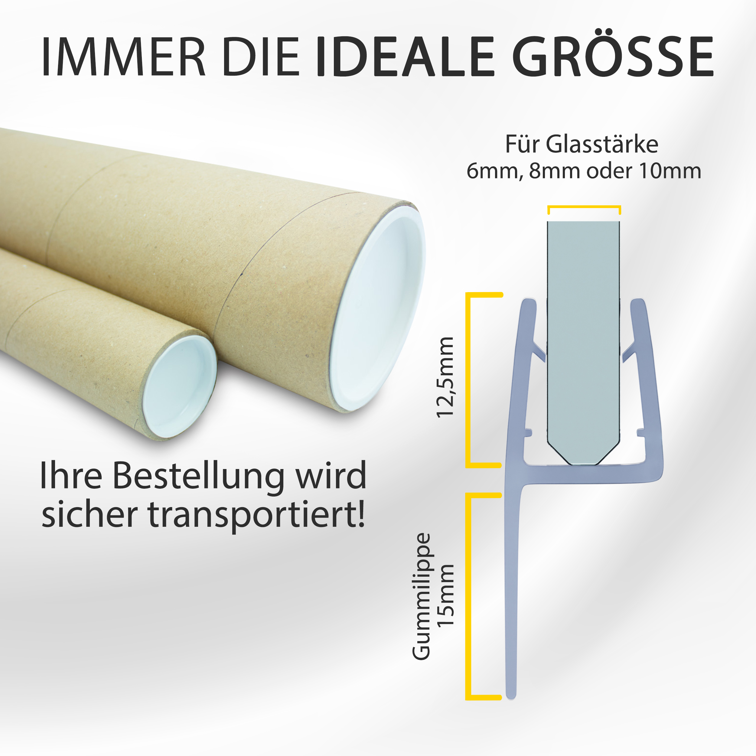 Duschdichtung PVC Ersatzdichtung Duschkabine Dusche TYP-22 200cm Glasstärke10mm