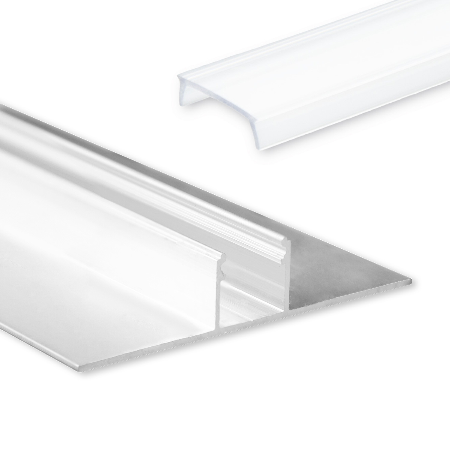 GX-TBP3 LED Profil Trockenbau 200 cm, LED Stripes max. 14mm, silber Abdeckung opal